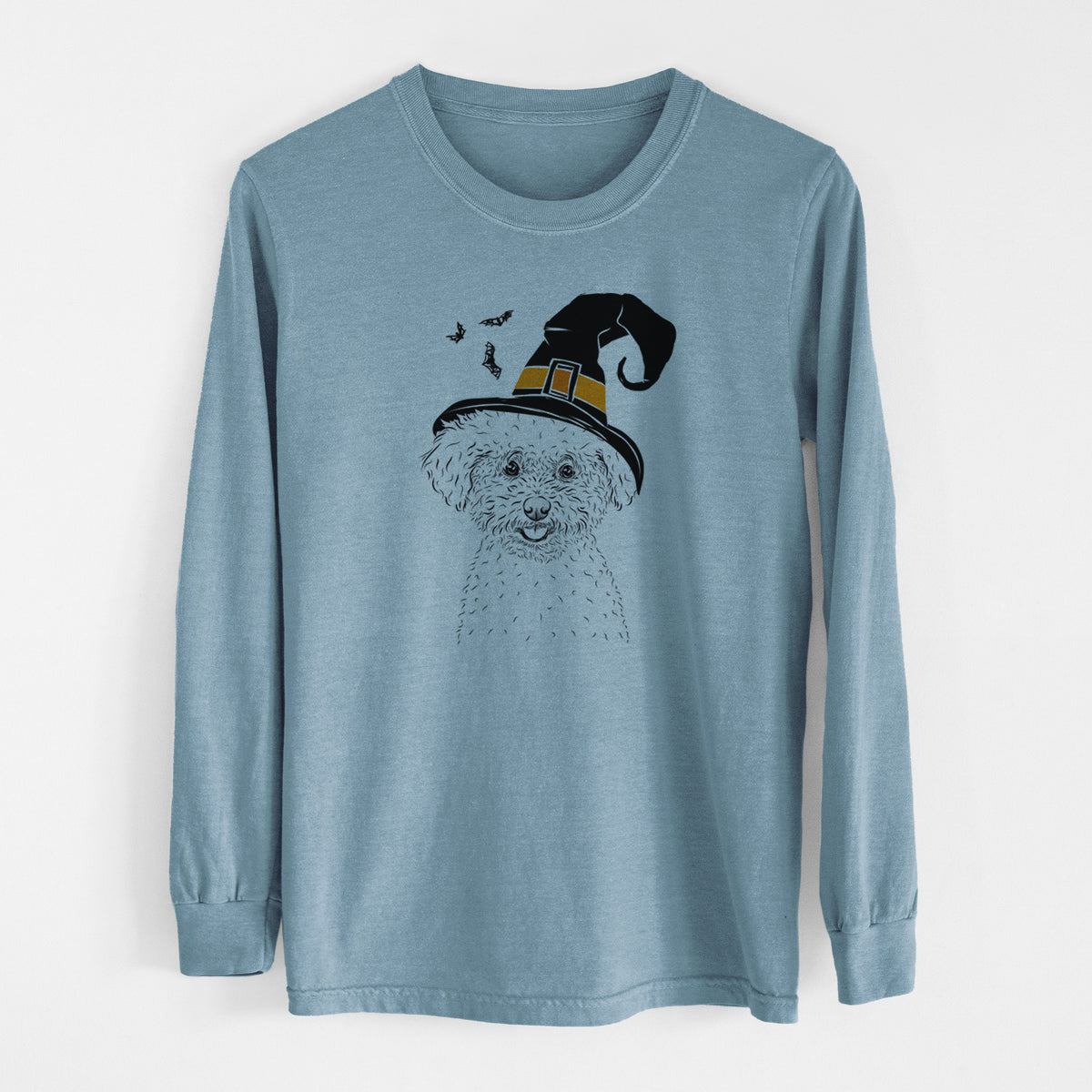 Witch Mickey the Bichon Frise - Men's Heavyweight 100% Cotton Long Sleeve