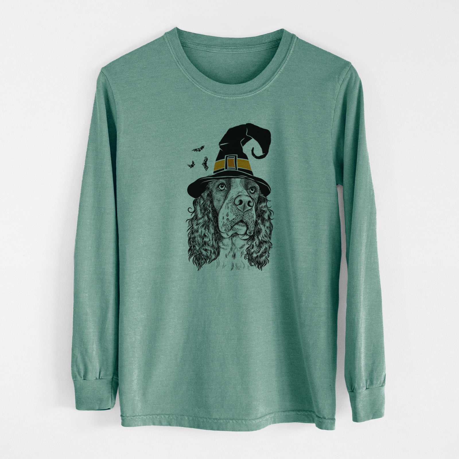 Witch Millie Mae the English Springer Spaniel - Men's Heavyweight 100% Cotton Long Sleeve
