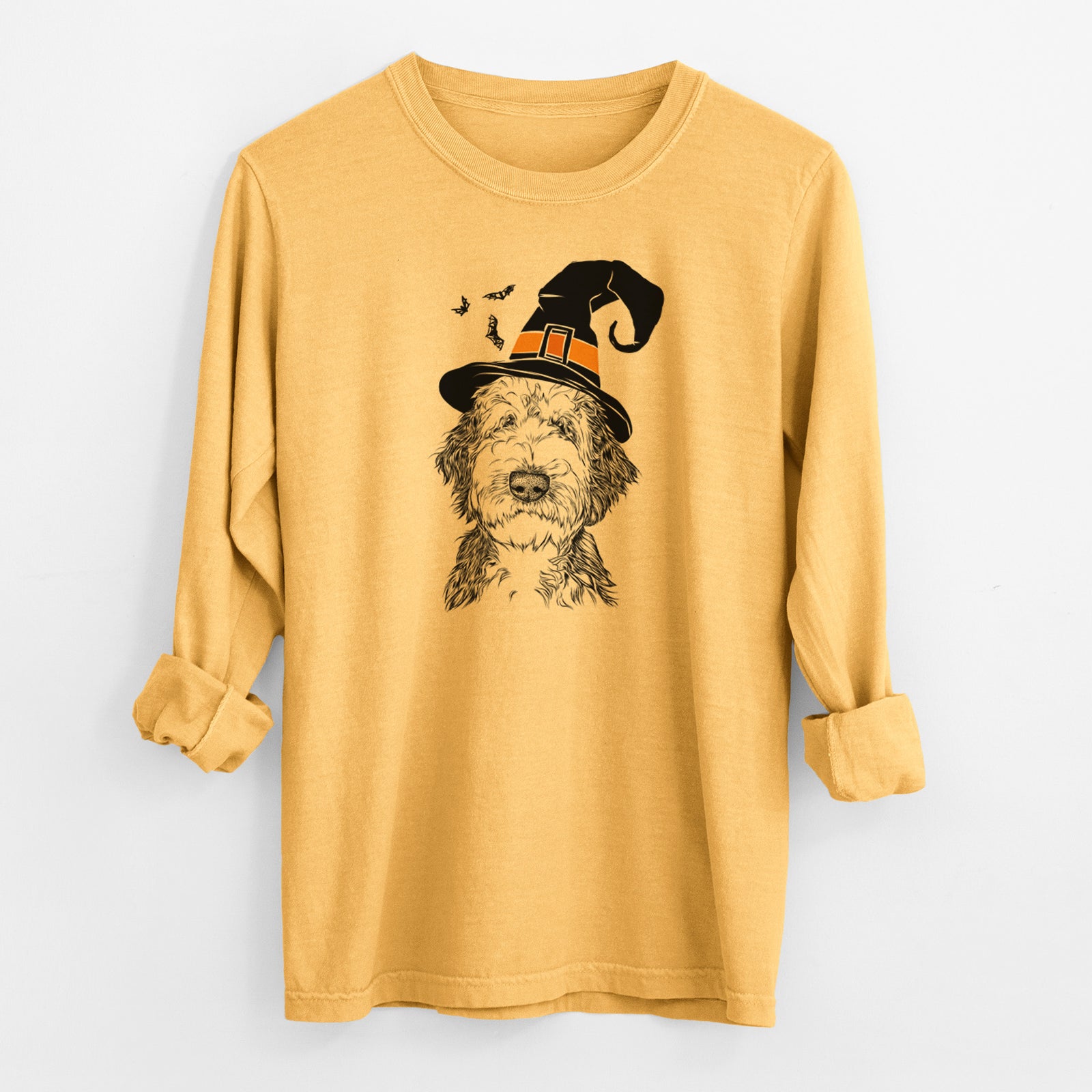 Witch Milo Fluff the Sheepadoodle - Men's Heavyweight 100% Cotton Long Sleeve