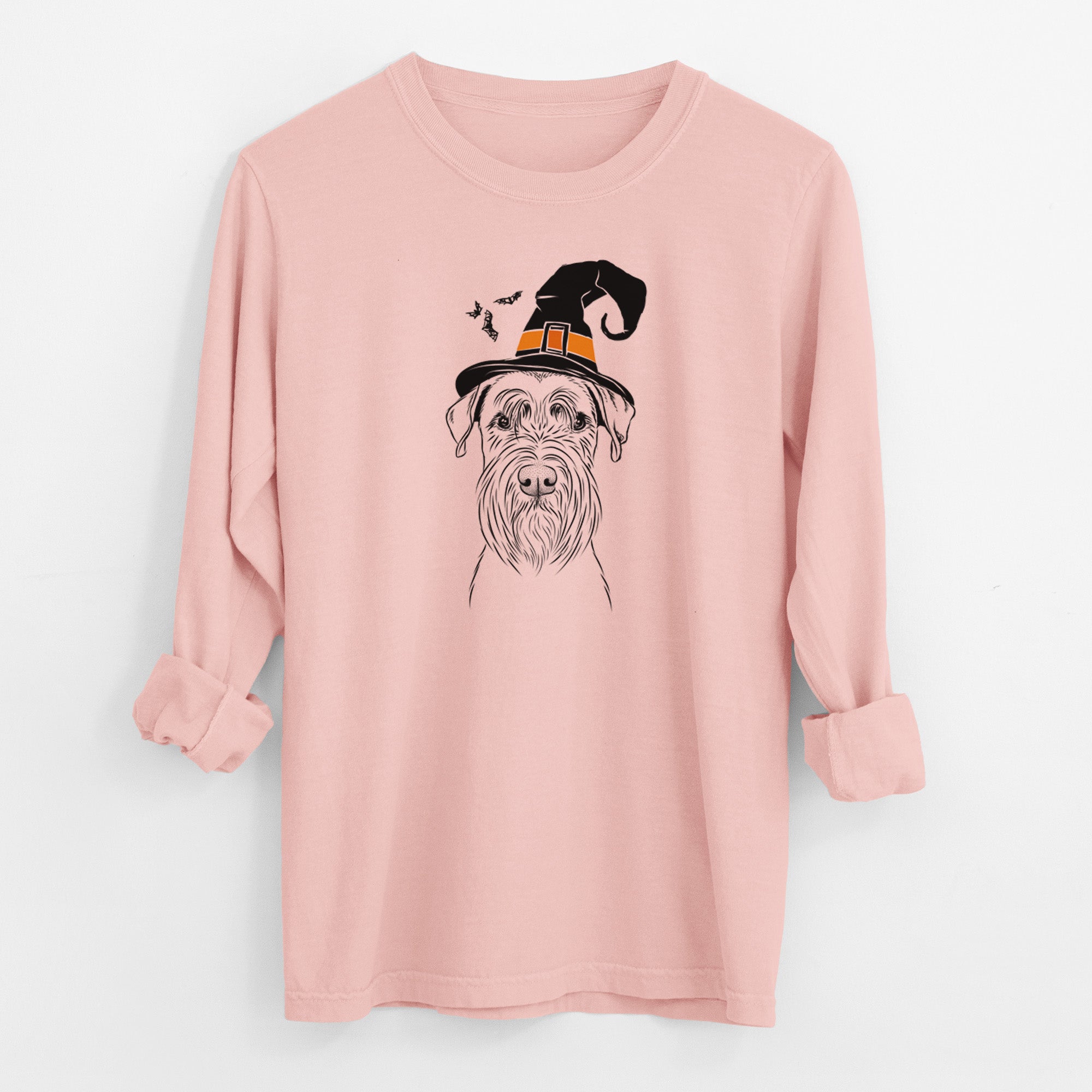 Witch Milton the Schnauzer - Men's Heavyweight 100% Cotton Long Sleeve