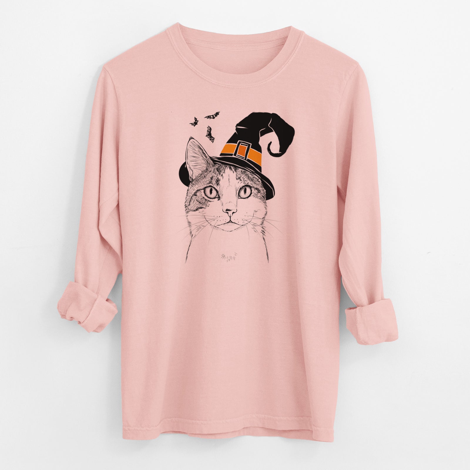 Witch Mini Griffin the Domestic Shorthair Cat - Men's Heavyweight 100% Cotton Long Sleeve