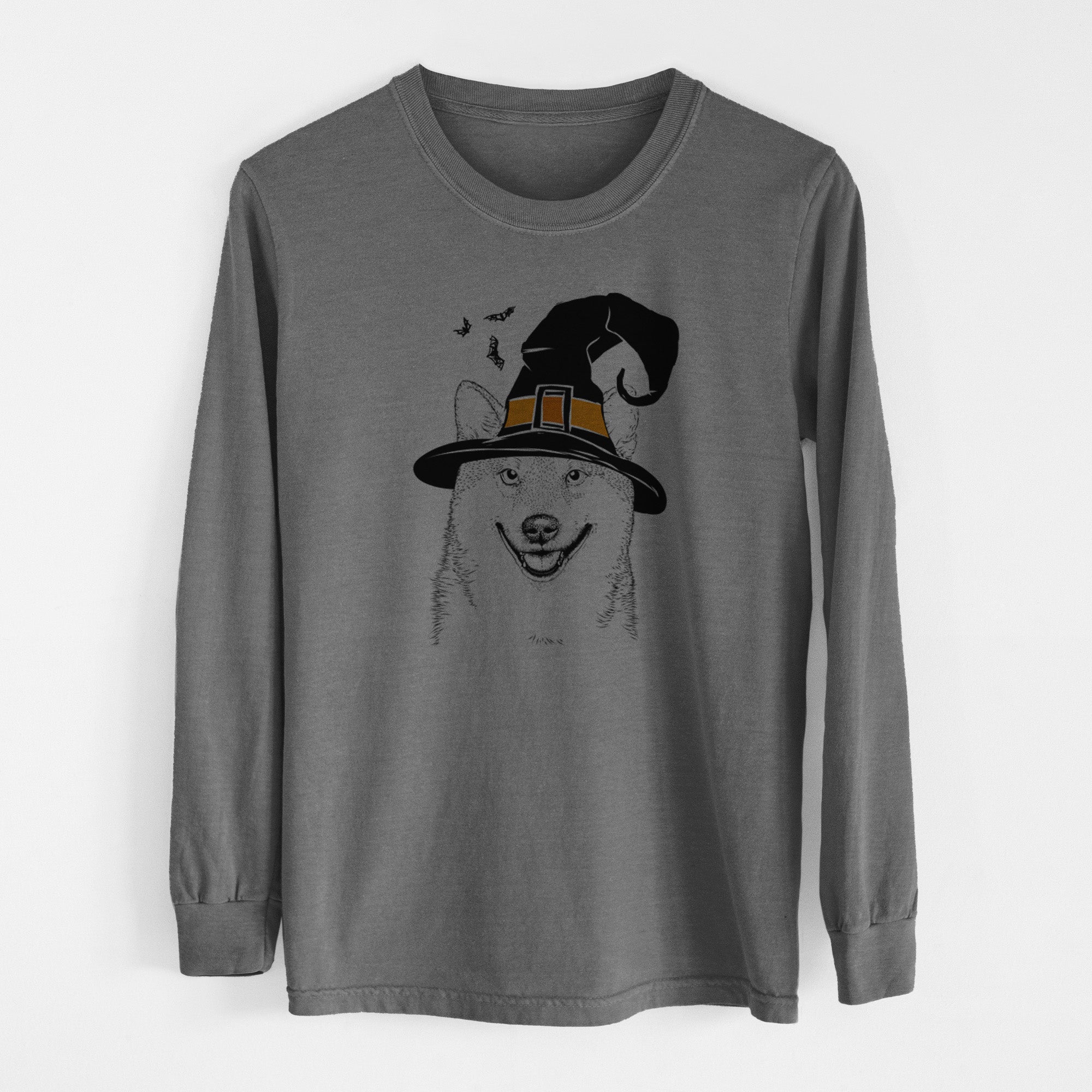 Witch Mitsu the Shiba Inu - Men's Heavyweight 100% Cotton Long Sleeve