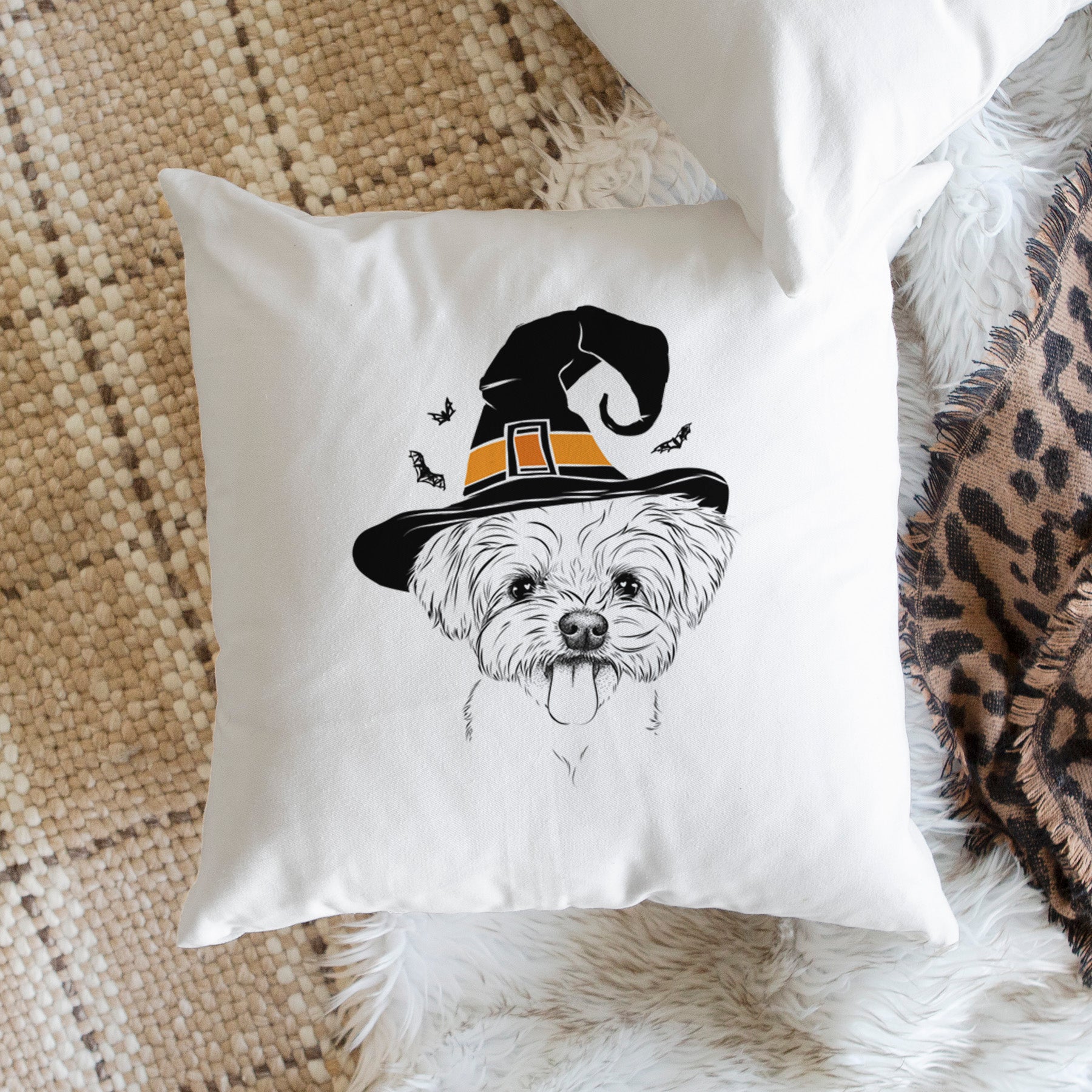 Mochi the Maltese - Throw Pillow Cover