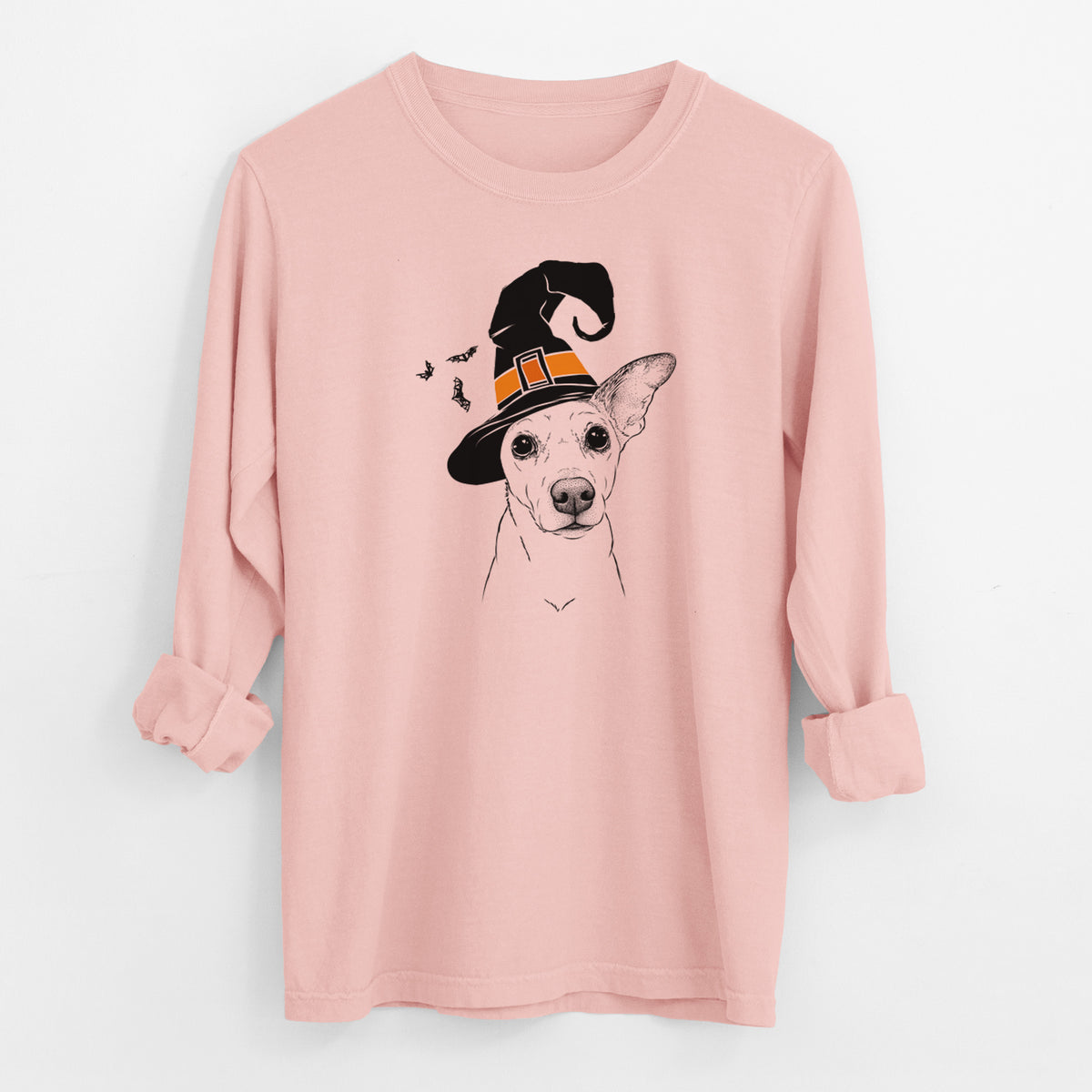 Witch Molly the Jack Russell Terrier - Men's Heavyweight 100% Cotton Long Sleeve