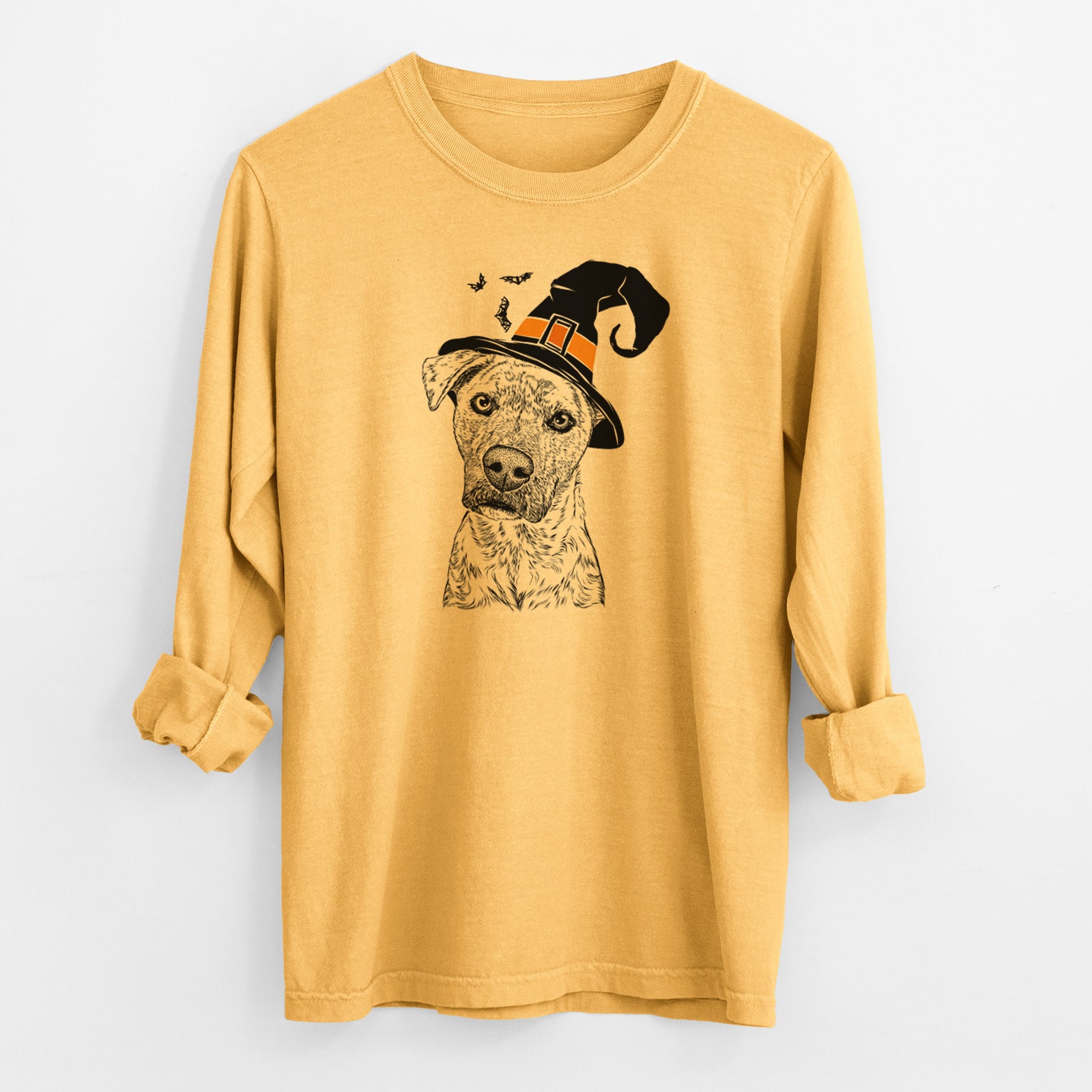 Witch Monster Baby the Pitbull Mix - Men's Heavyweight 100% Cotton Long Sleeve