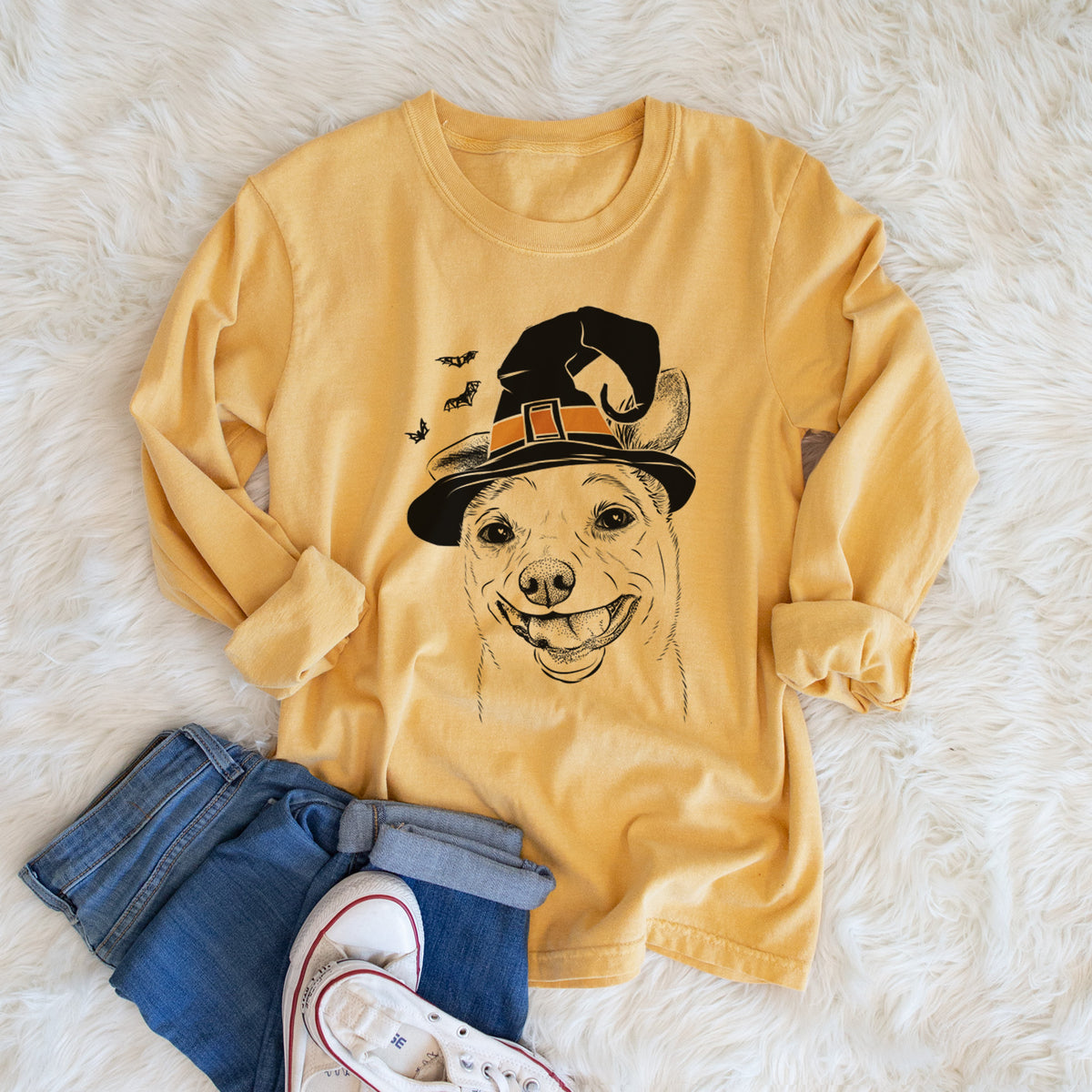 Witch Mortimer the Mixed Breed - Men's Heavyweight 100% Cotton Long Sleeve