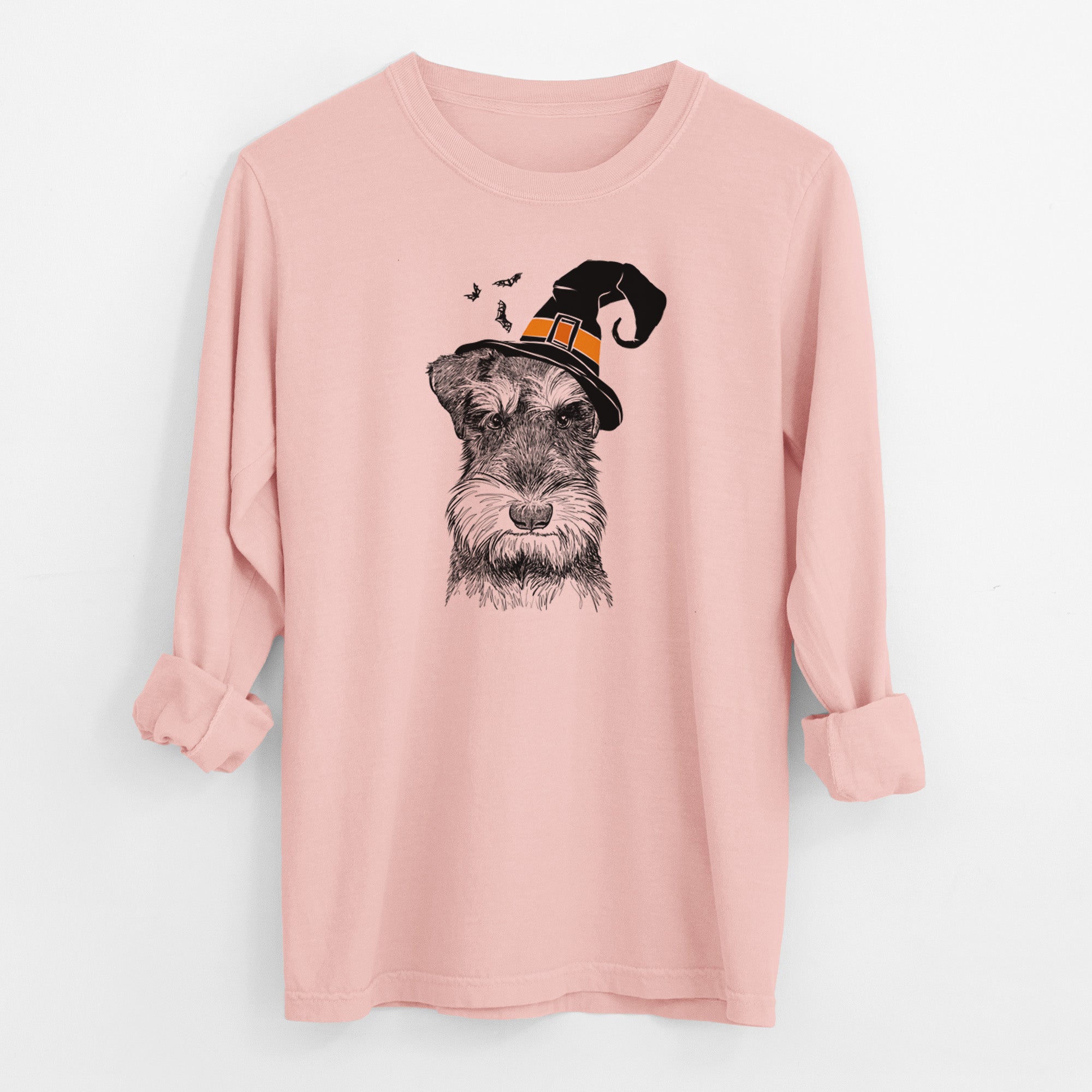 Witch Murphy the Mini Schnauzer - Men's Heavyweight 100% Cotton Long Sleeve