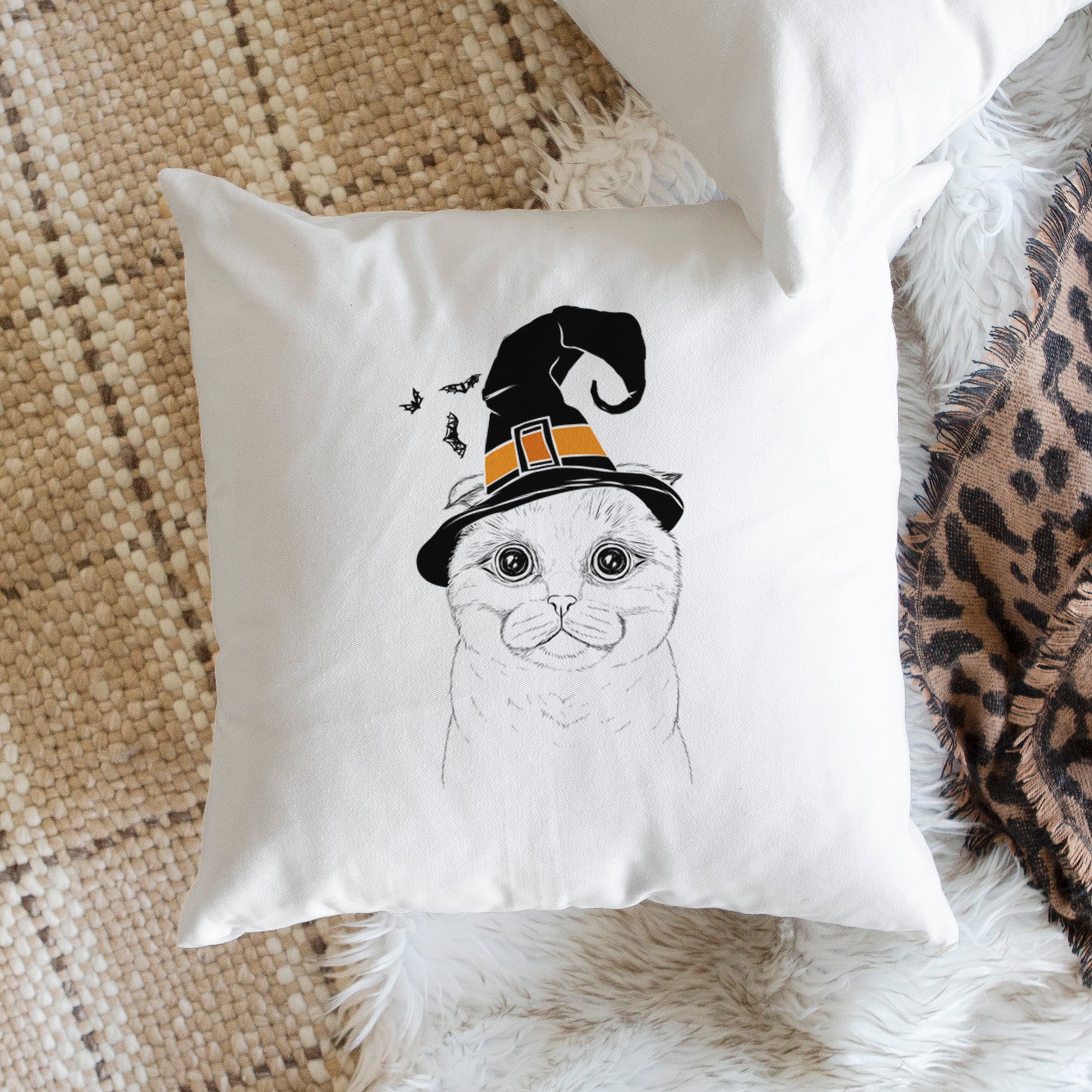 Neko the Scottish Fold Cat - Throw Pillow Cover