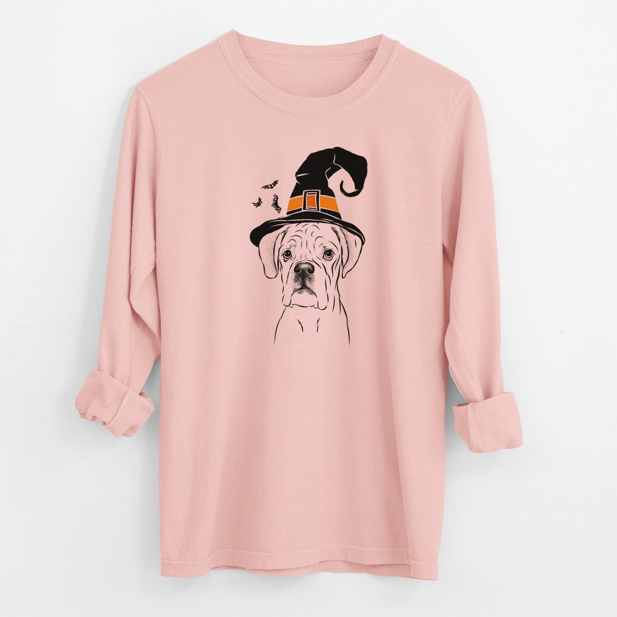 Witch Nelly the Boxer - Men's Heavyweight 100% Cotton Long Sleeve