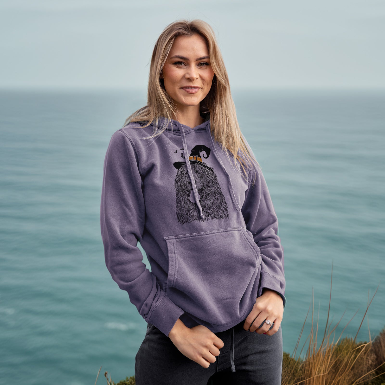 Witch Neptune the Newfoundland - Unisex Pigment Dyed Hoodie