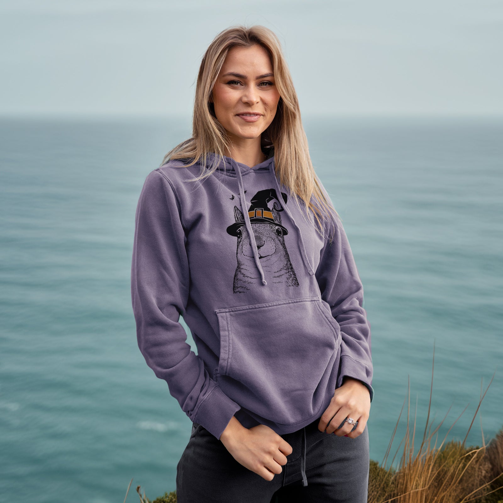 Witch Nibbles the Squirrel - Unisex Pigment Dyed Hoodie