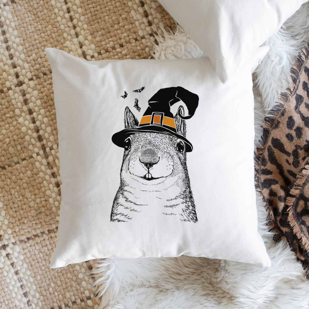 Nibbles the Squirrel - Throw Pillow Cover