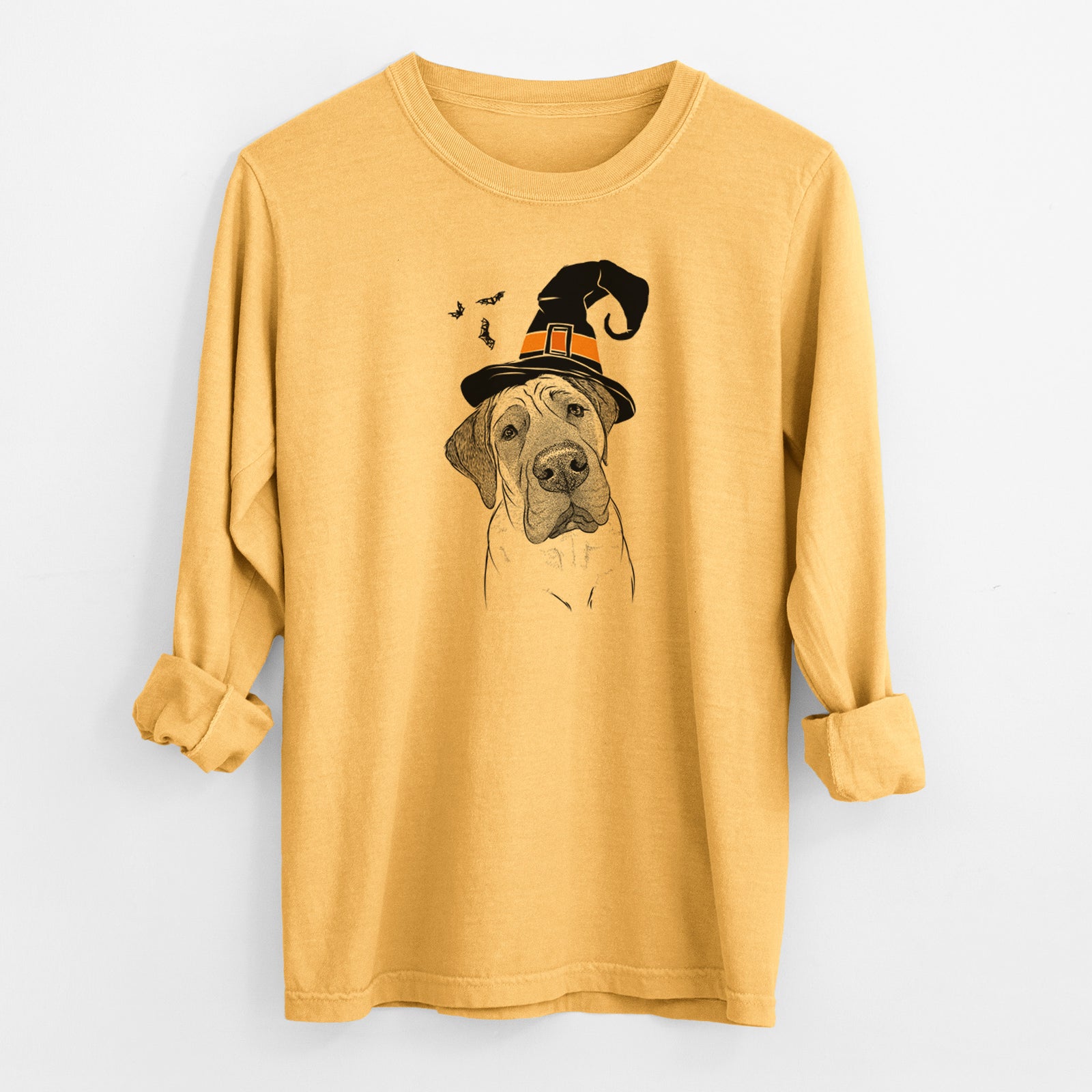 Witch Nutterbutter the English Mastiff - Men's Heavyweight 100% Cotton Long Sleeve