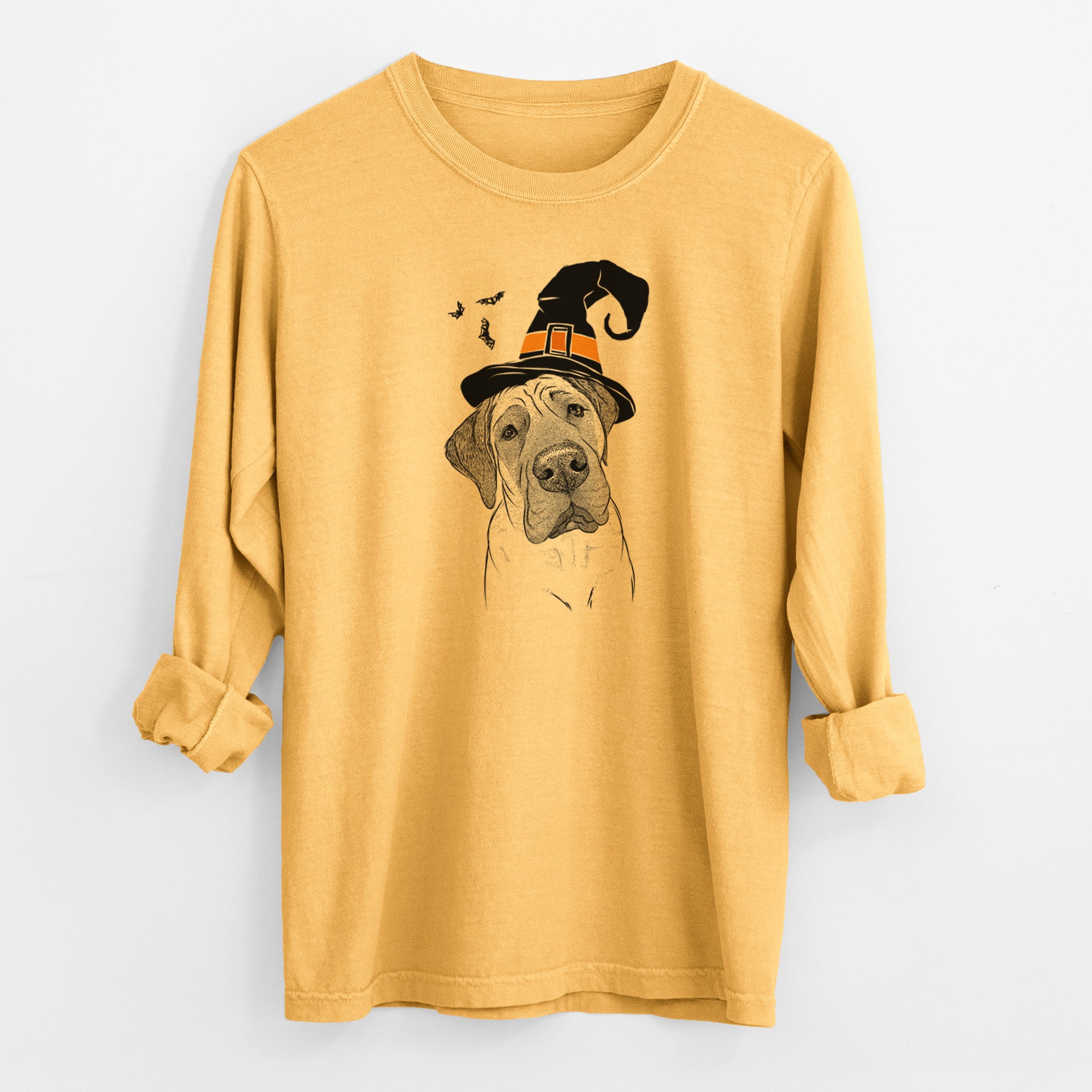 Witch Nutterbutter the English Mastiff - Men's Heavyweight 100% Cotton Long Sleeve