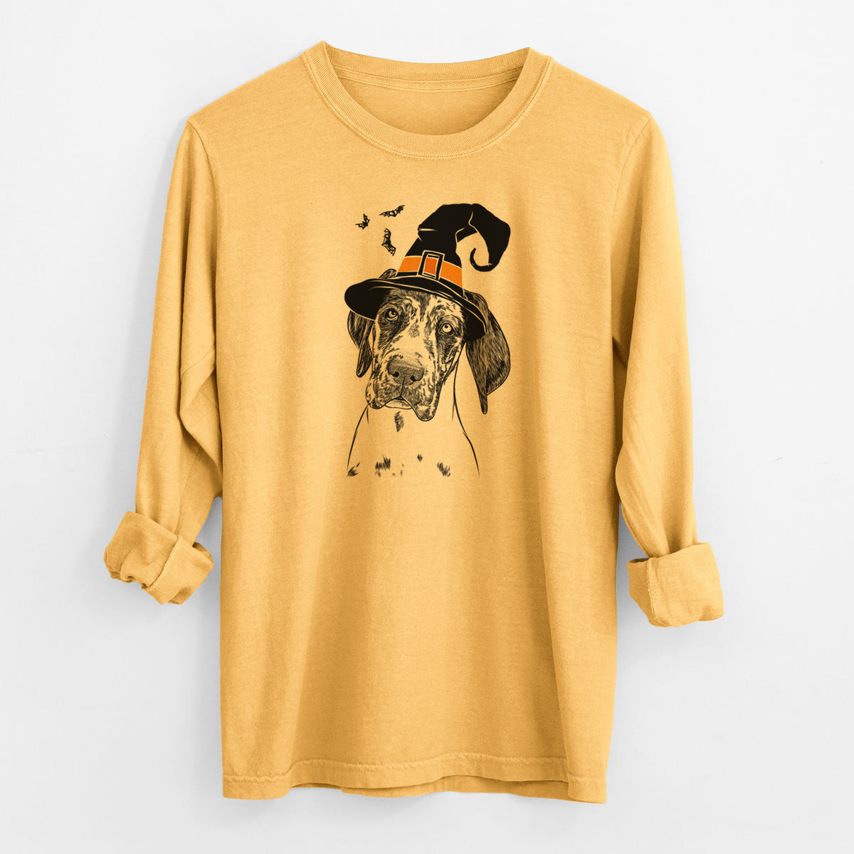 Witch Nyx the Great Dane - Men's Heavyweight 100% Cotton Long Sleeve