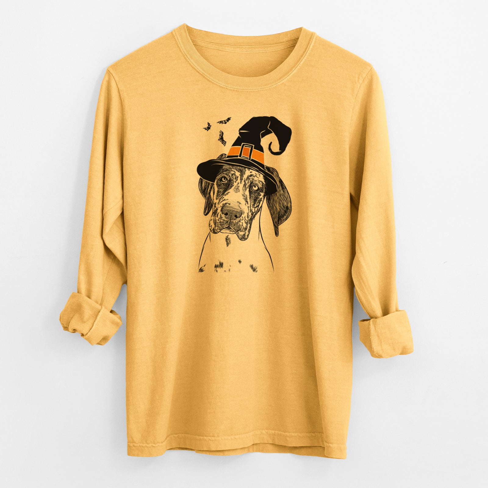 Witch Nyx the Great Dane - Men's Heavyweight 100% Cotton Long Sleeve
