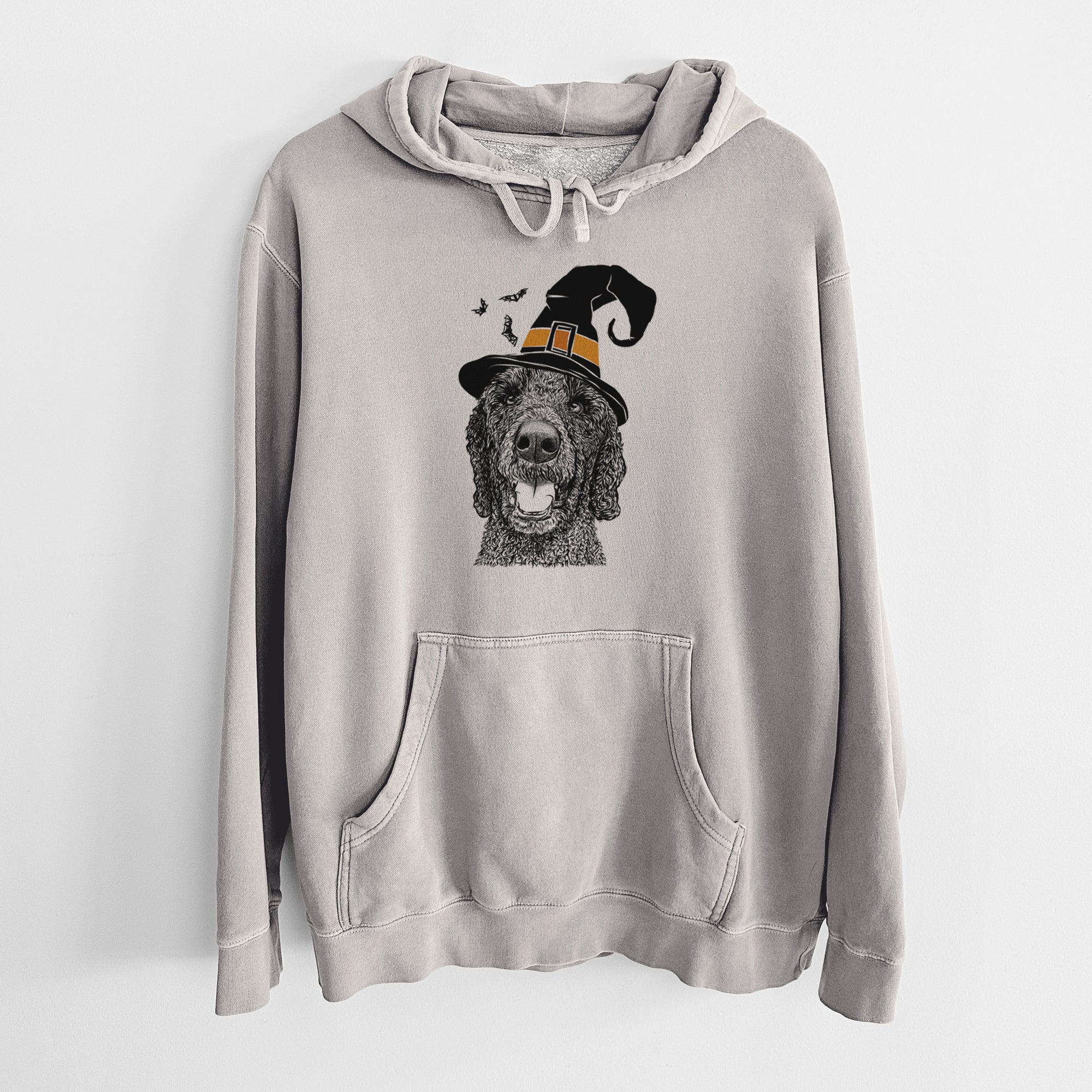 Witch Obi James the Goldendoodle - Unisex Pigment Dyed Hoodie