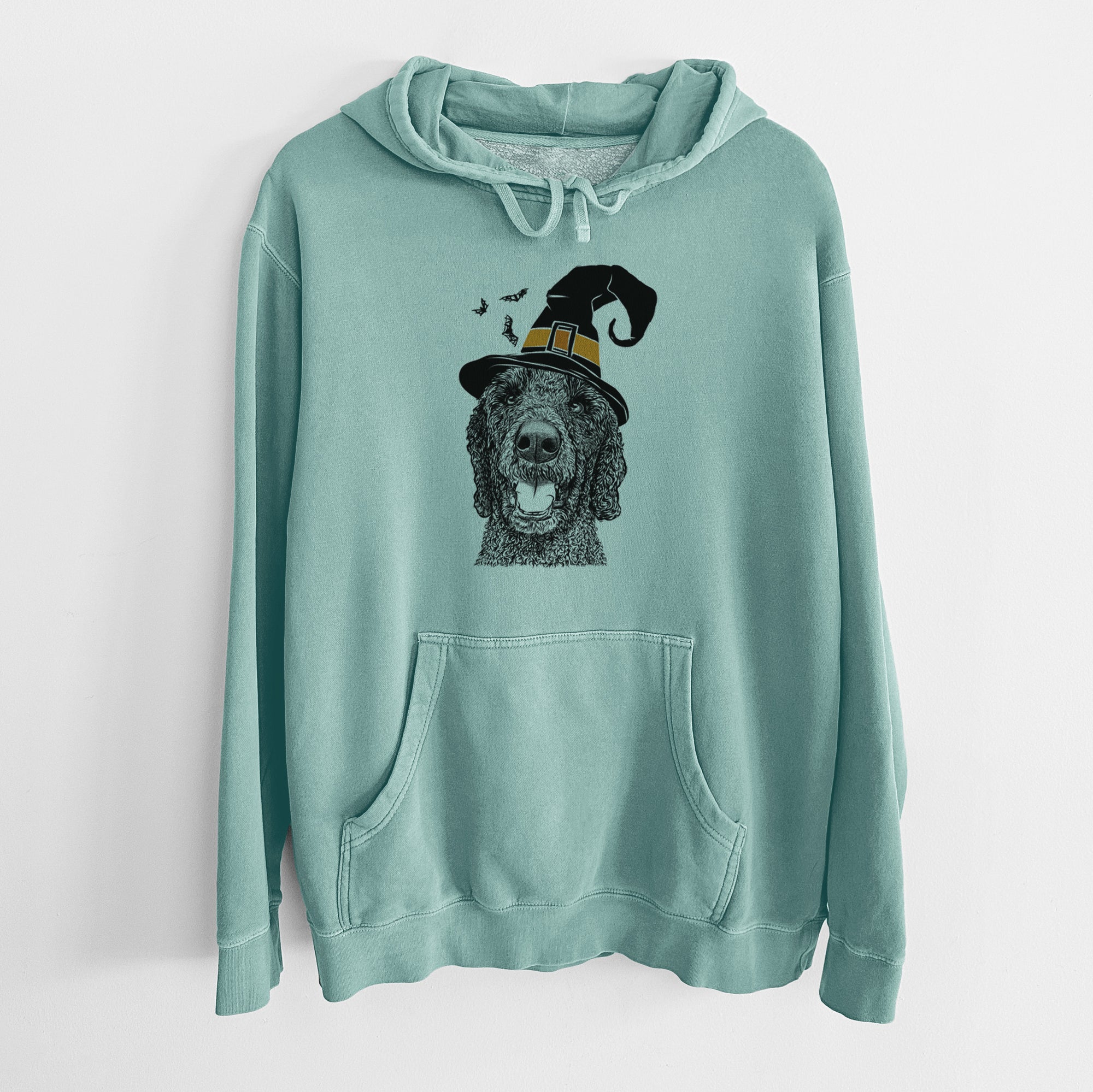 Witch Obi James the Goldendoodle - Unisex Pigment Dyed Hoodie