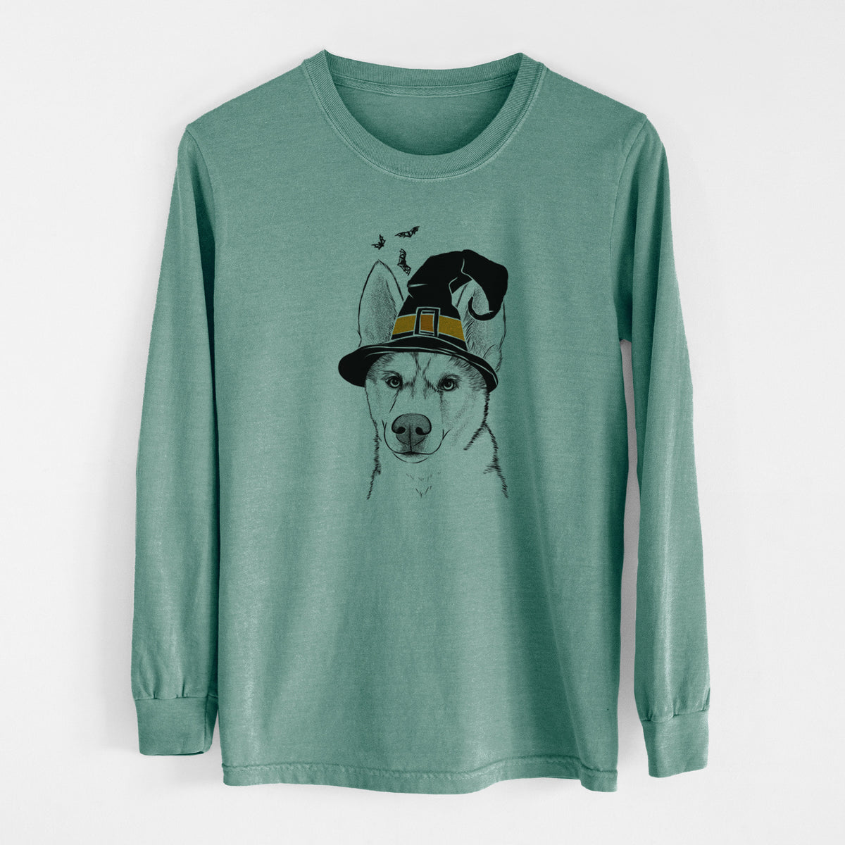 Witch Odin the Siberian Husky - Men's Heavyweight 100% Cotton Long Sleeve