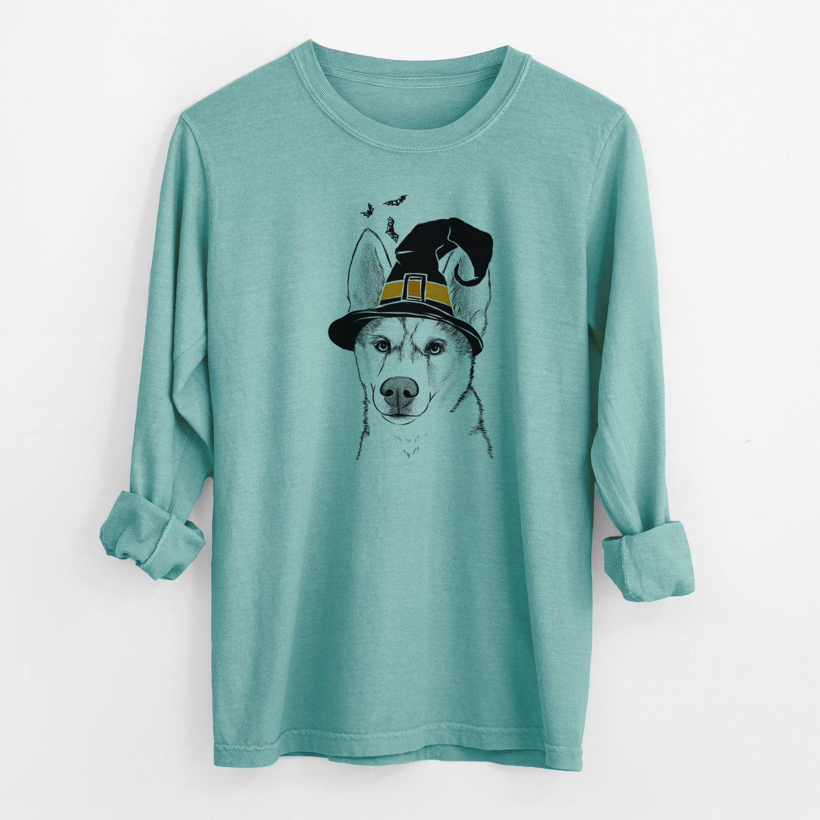 Witch Odin the Siberian Husky - Men's Heavyweight 100% Cotton Long Sleeve