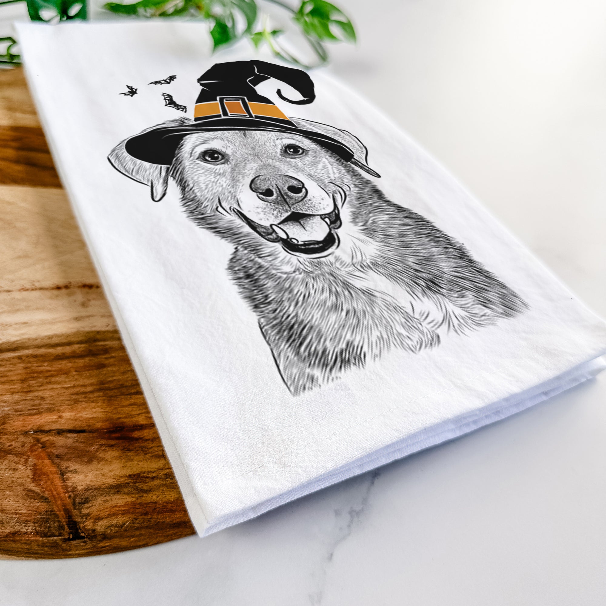 Oliver the Mixed Breed Tea Towel