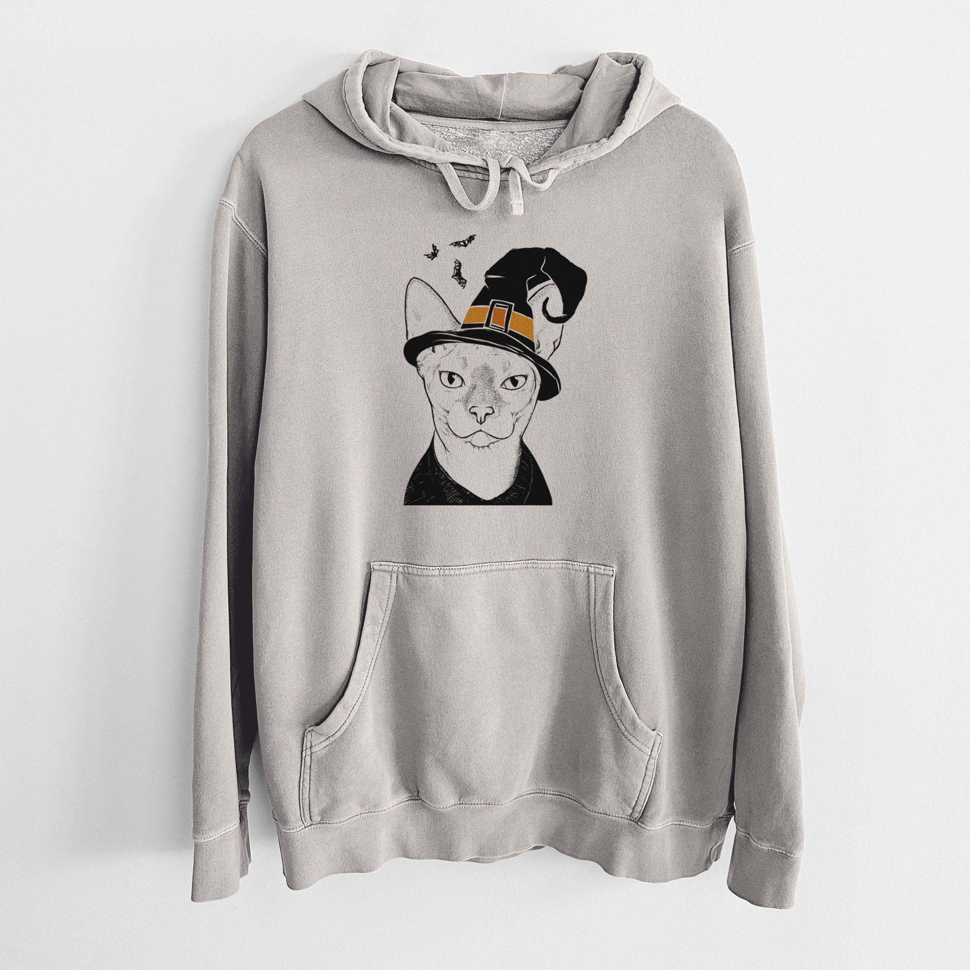 Witch Oliver Watson the Sphynx Cat - Unisex Pigment Dyed Hoodie