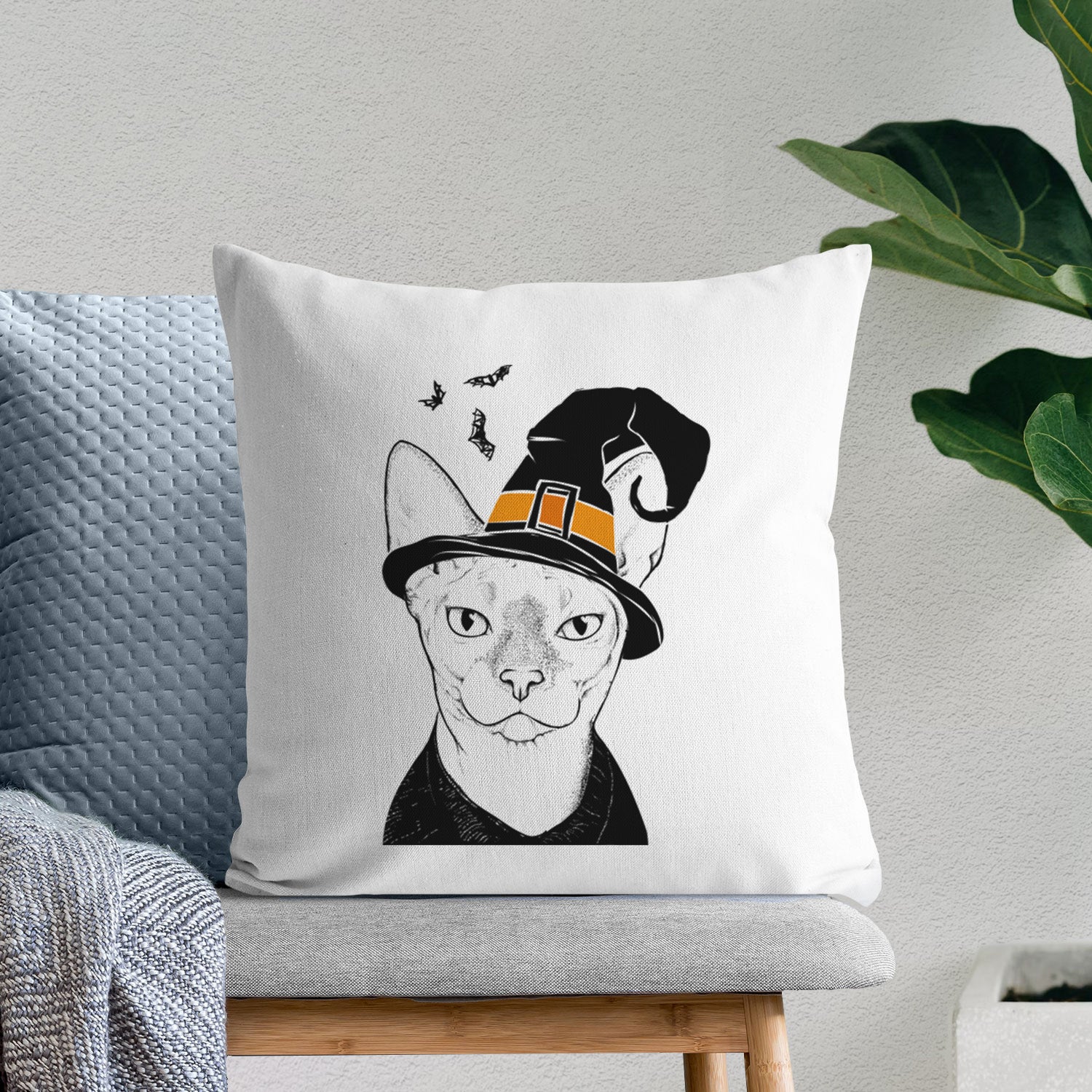 Oliver Watson the Sphynx Cat - Throw Pillow Cover