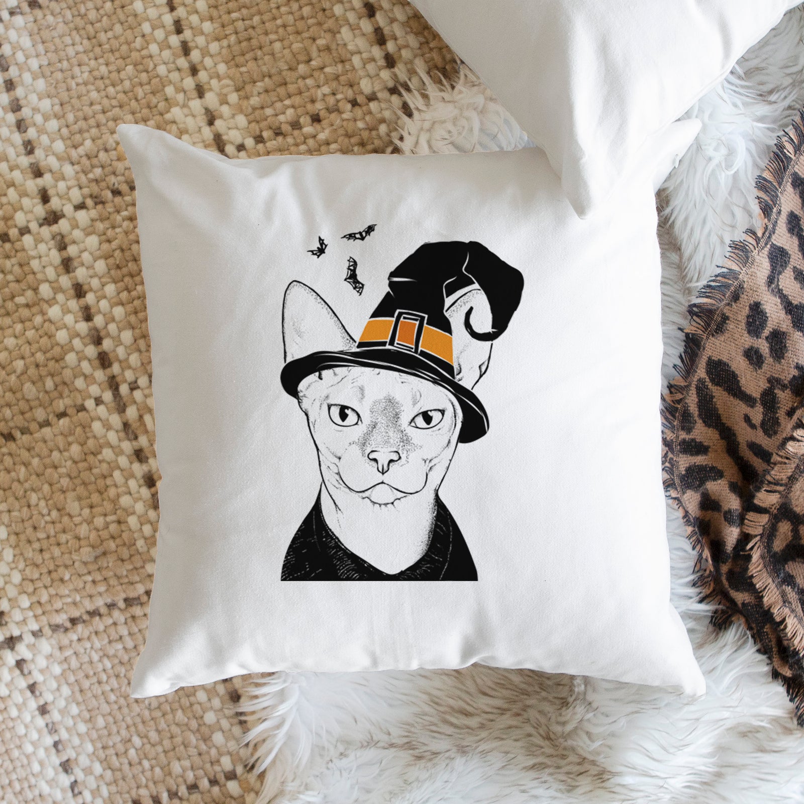 Oliver Watson the Sphynx Cat - Throw Pillow Cover
