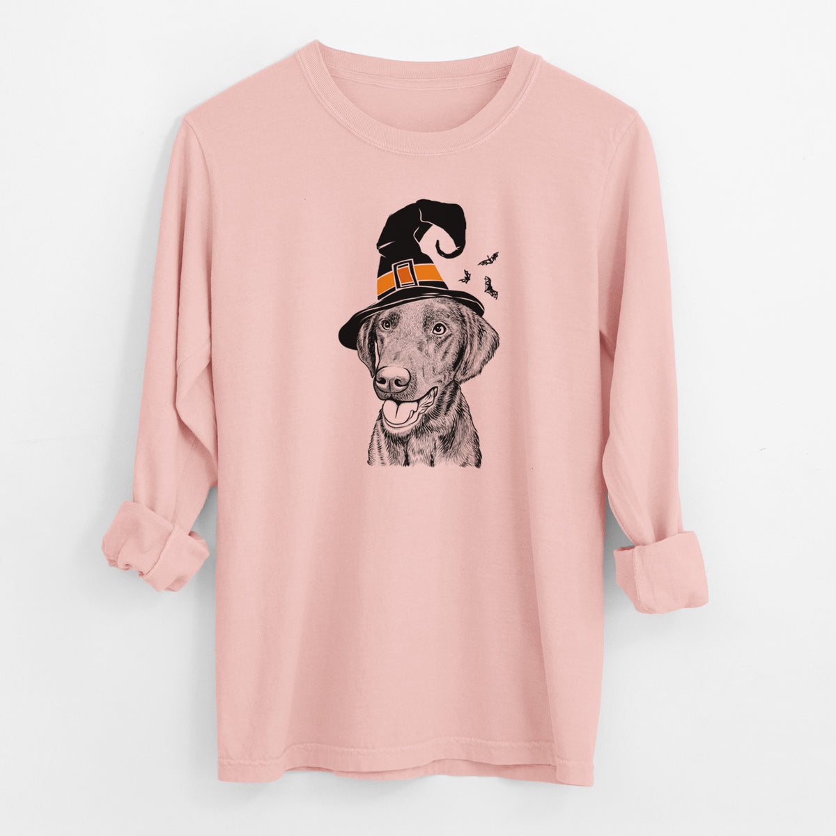 Witch Onyx the Labrador Retriever - Men's Heavyweight 100% Cotton Long Sleeve