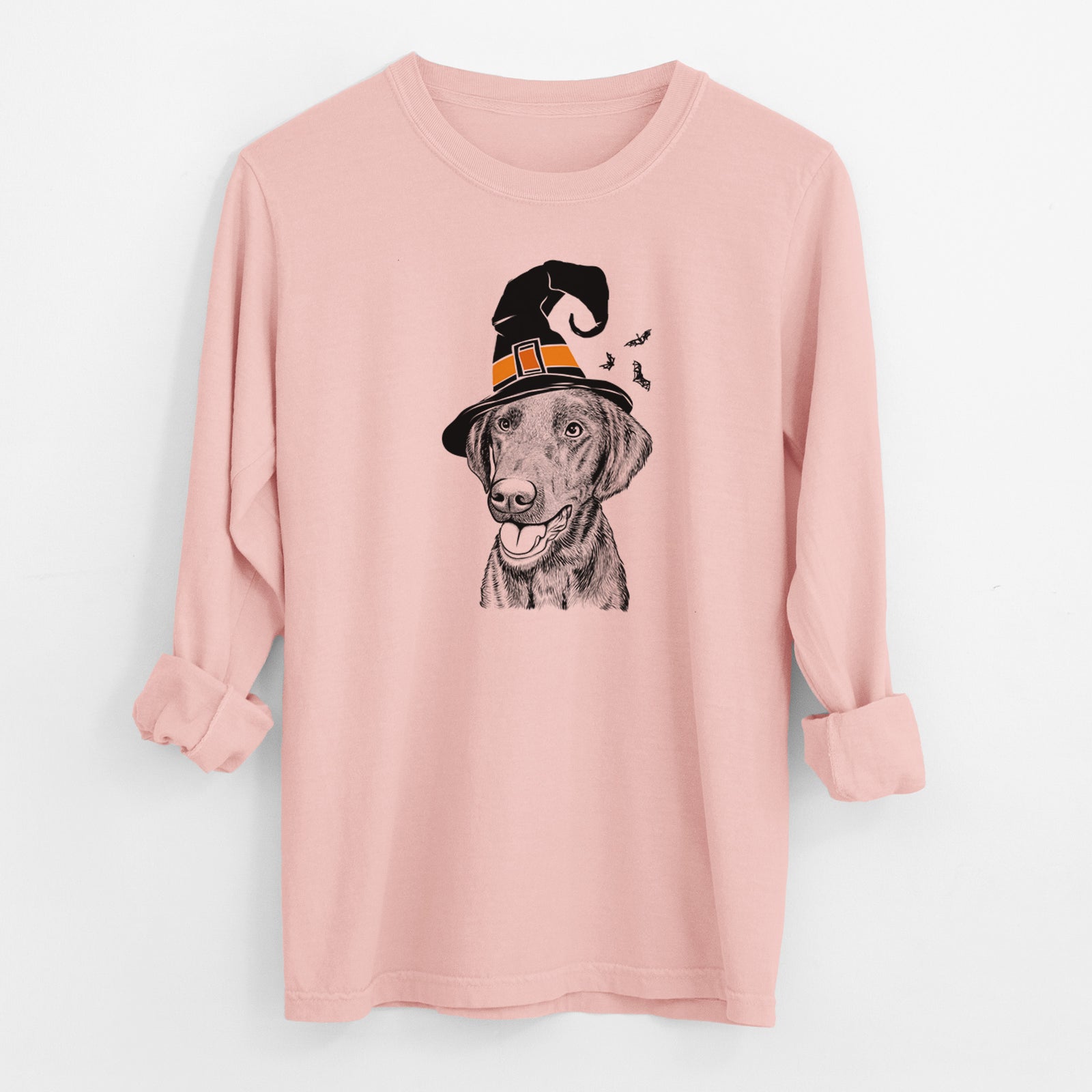 Witch Onyx the Labrador Retriever - Men's Heavyweight 100% Cotton Long Sleeve