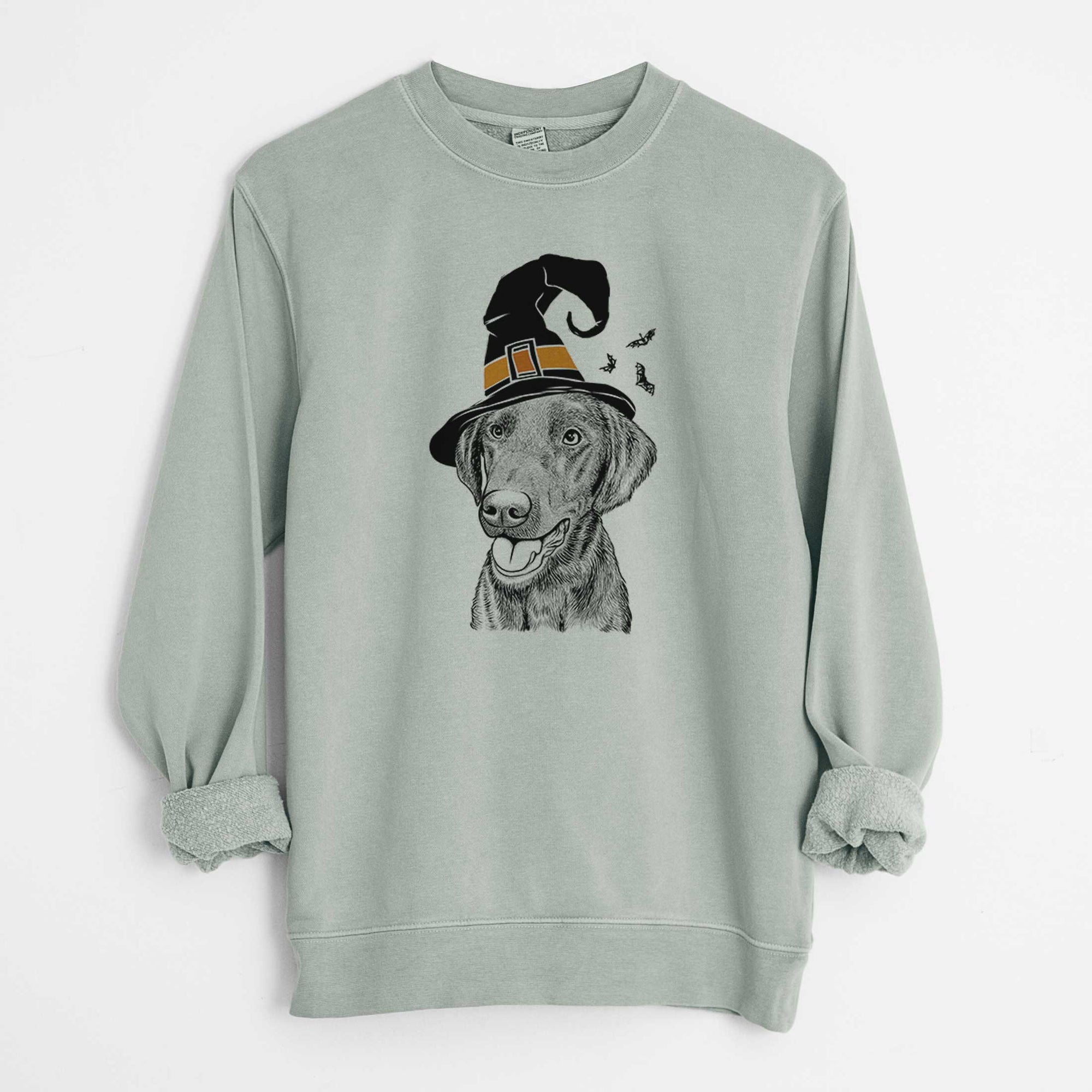 Witch Onyx the Labrador Retriever - Unisex Pigment Dyed Crew Sweatshirt