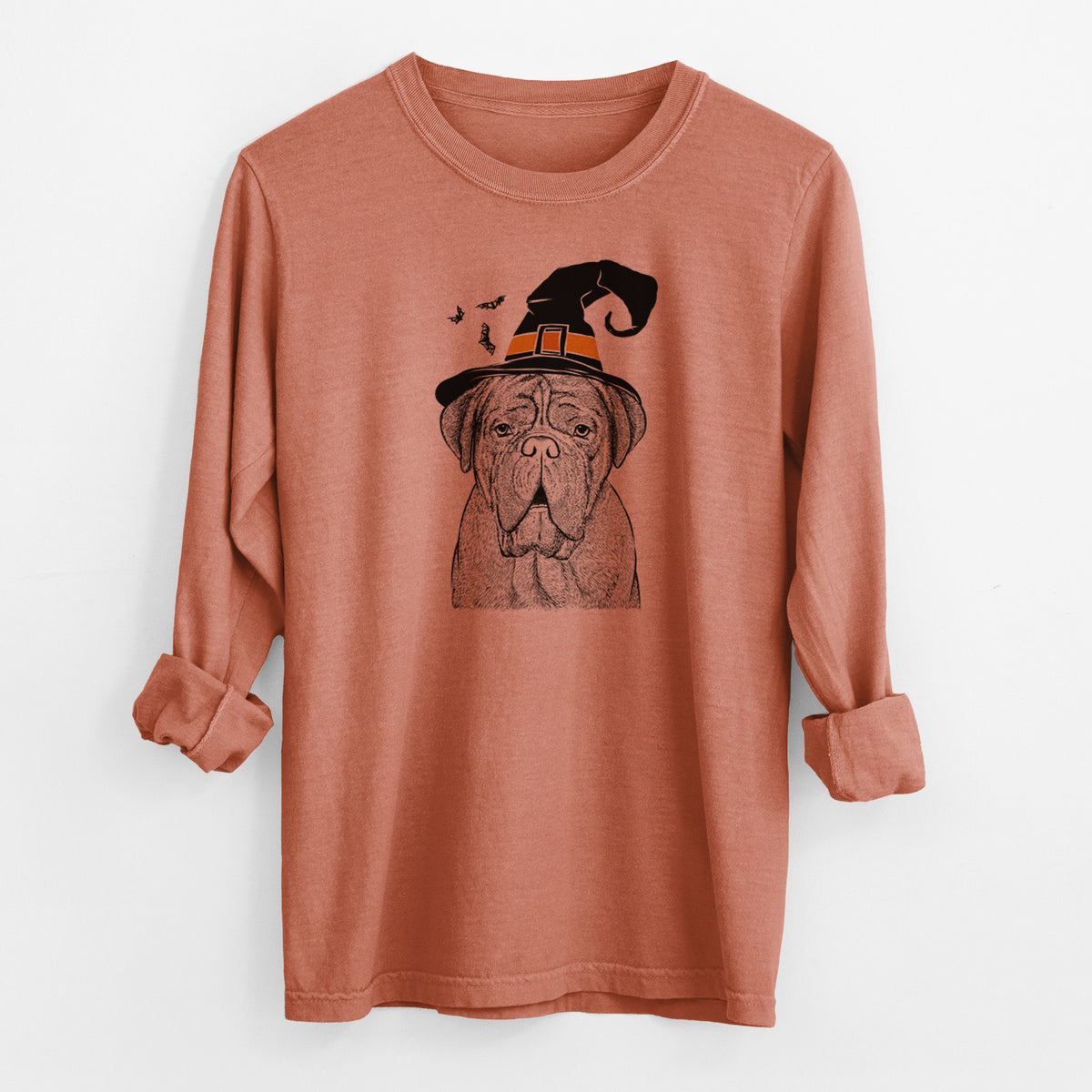 Witch Optimus the Dogue de Bordeaux - Men&#39;s Heavyweight 100% Cotton Long Sleeve