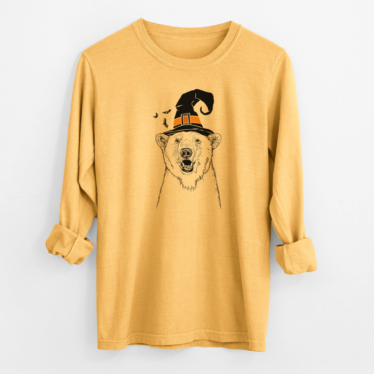 Witch Oslo the Polar Bear - Men's Heavyweight 100% Cotton Long Sleeve