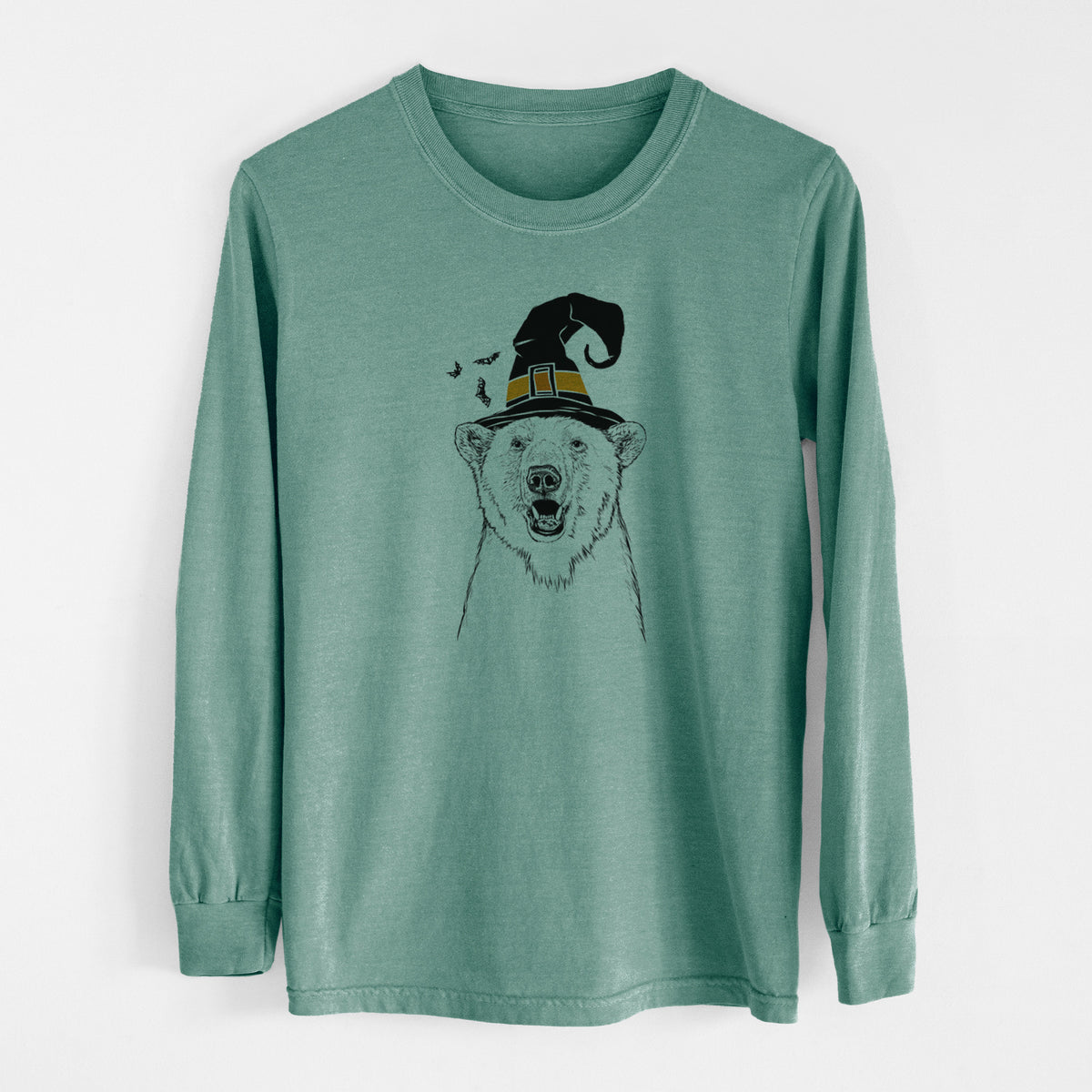 Witch Oslo the Polar Bear - Men's Heavyweight 100% Cotton Long Sleeve