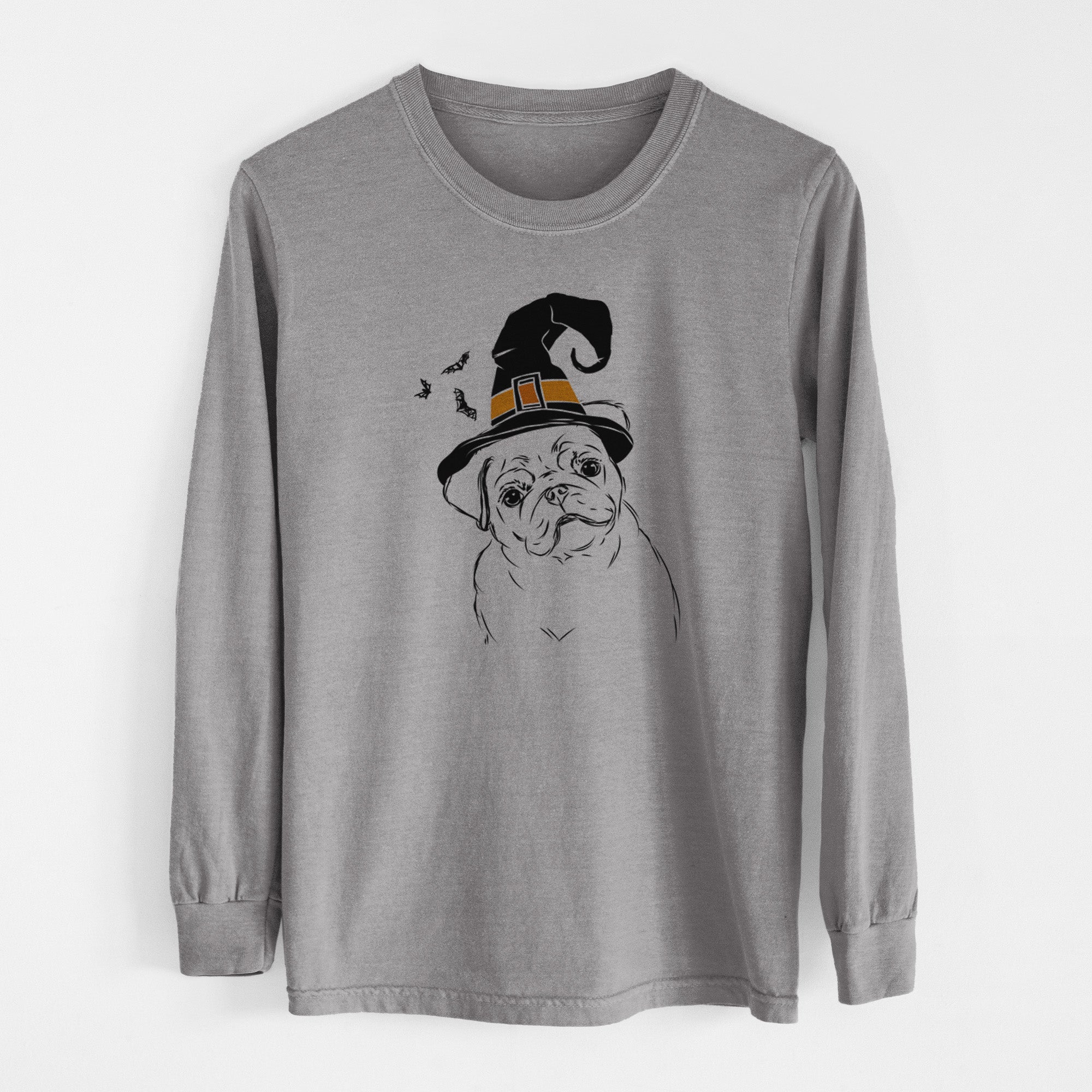 Witch Otis the Pug - Men's Heavyweight 100% Cotton Long Sleeve