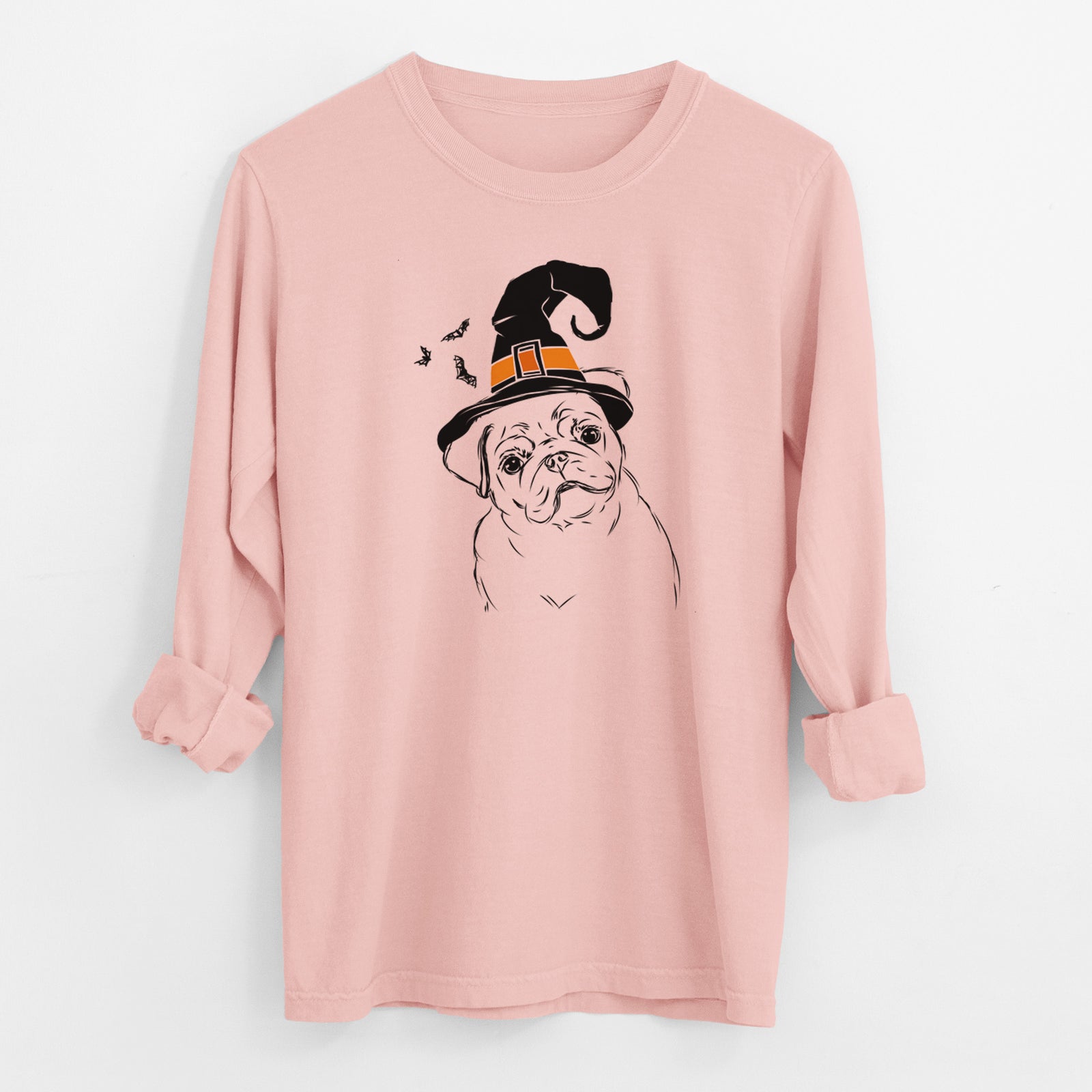 Witch Otis the Pug - Men's Heavyweight 100% Cotton Long Sleeve