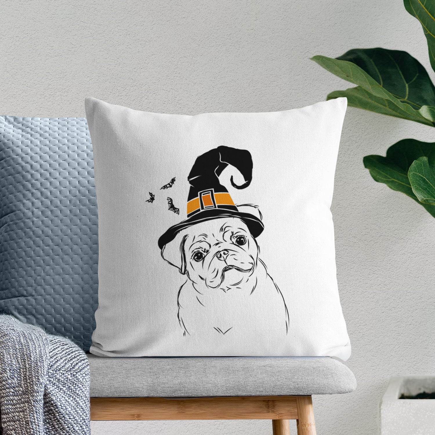 Otis the Pug - Throw Pillow Cover