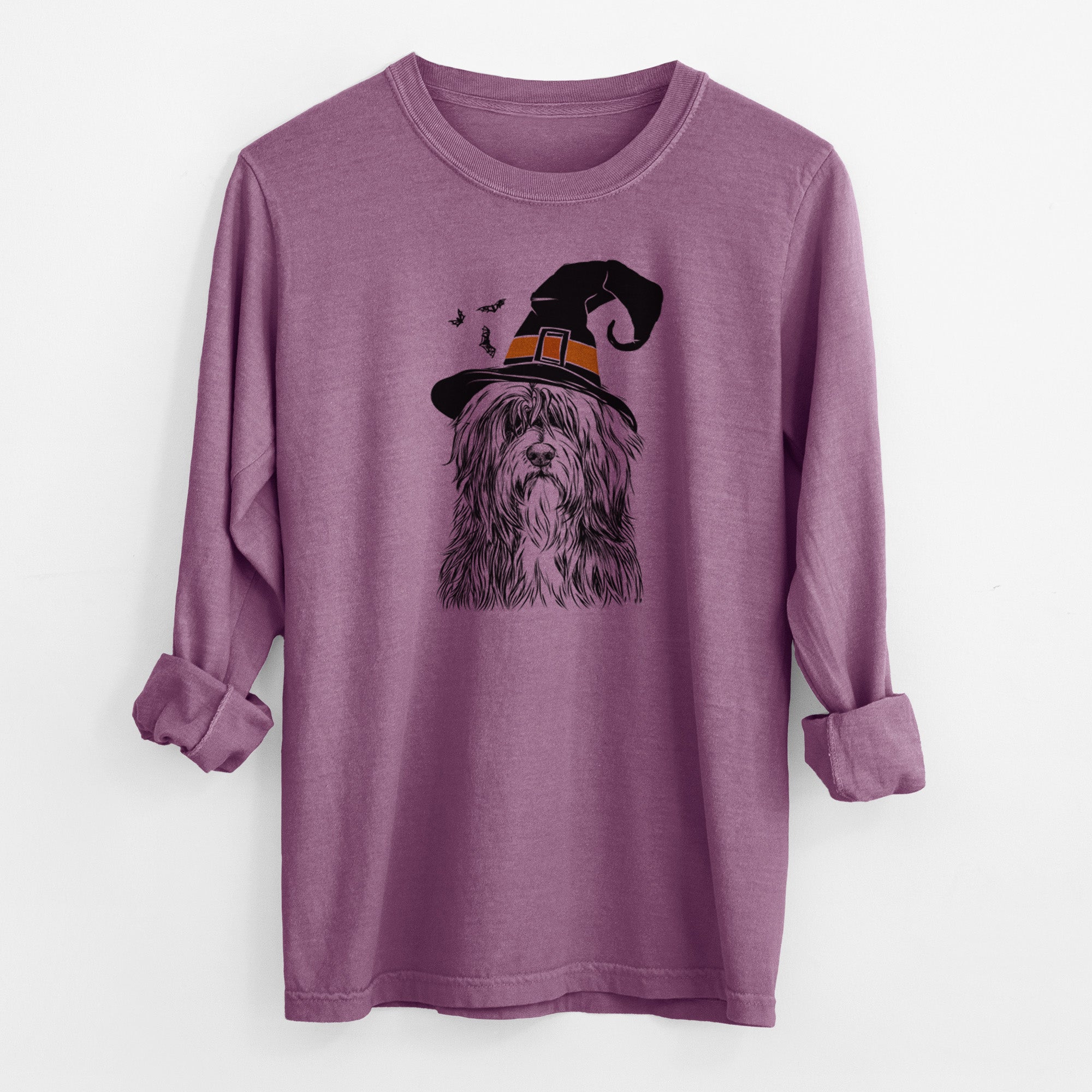 Witch Otto the Polish Lowland Sheepdog - Men's Heavyweight 100% Cotton Long Sleeve