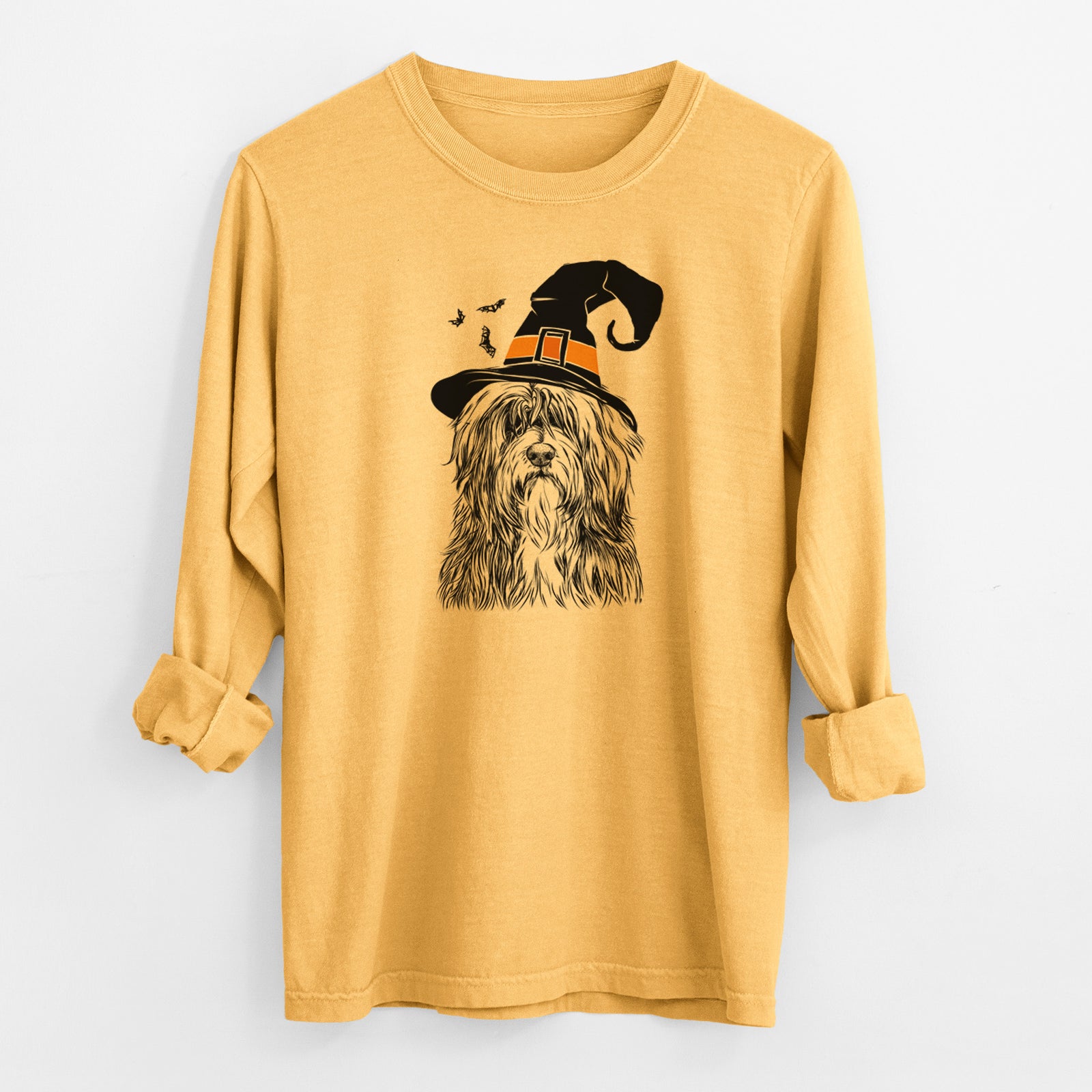 Witch Otto the Polish Lowland Sheepdog - Men's Heavyweight 100% Cotton Long Sleeve
