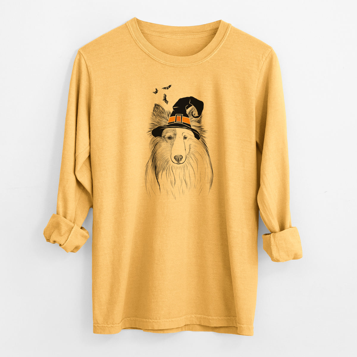 Witch Palin the Shetland Sheepdog - Men's Heavyweight 100% Cotton Long Sleeve