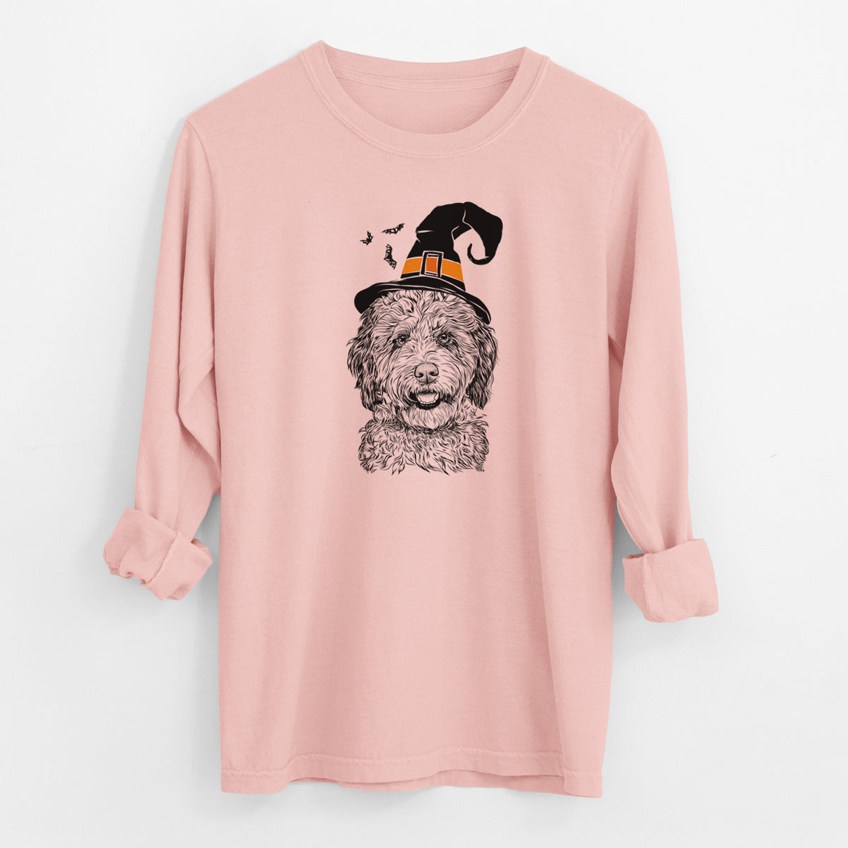 Witch Palmer the Aussiedoodle - Men's Heavyweight 100% Cotton Long Sleeve