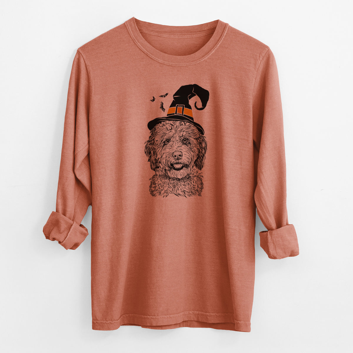 Witch Palmer the Aussiedoodle - Men's Heavyweight 100% Cotton Long Sleeve