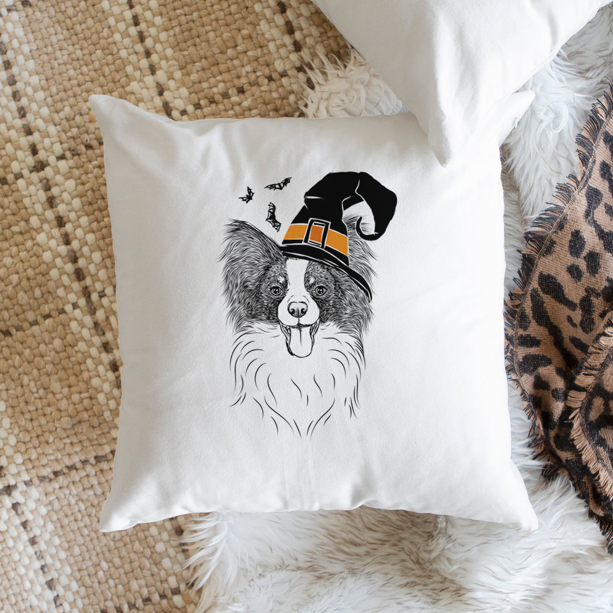 Patrick the Papillon - Throw Pillow Cover