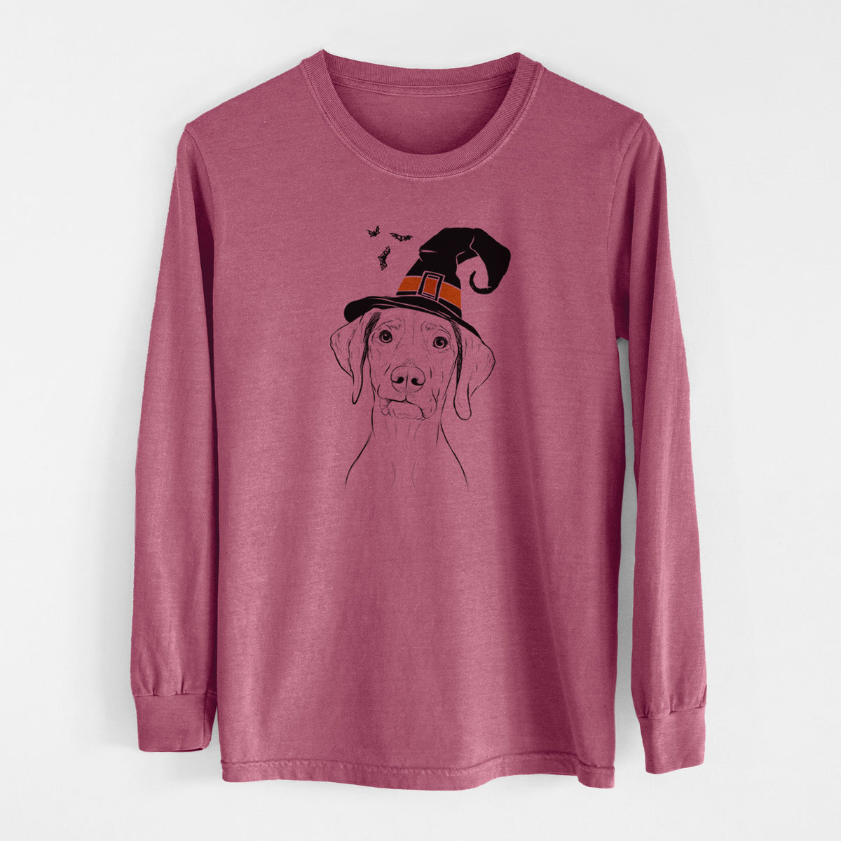 Witch Pawley the Vizsla - Men's Heavyweight 100% Cotton Long Sleeve