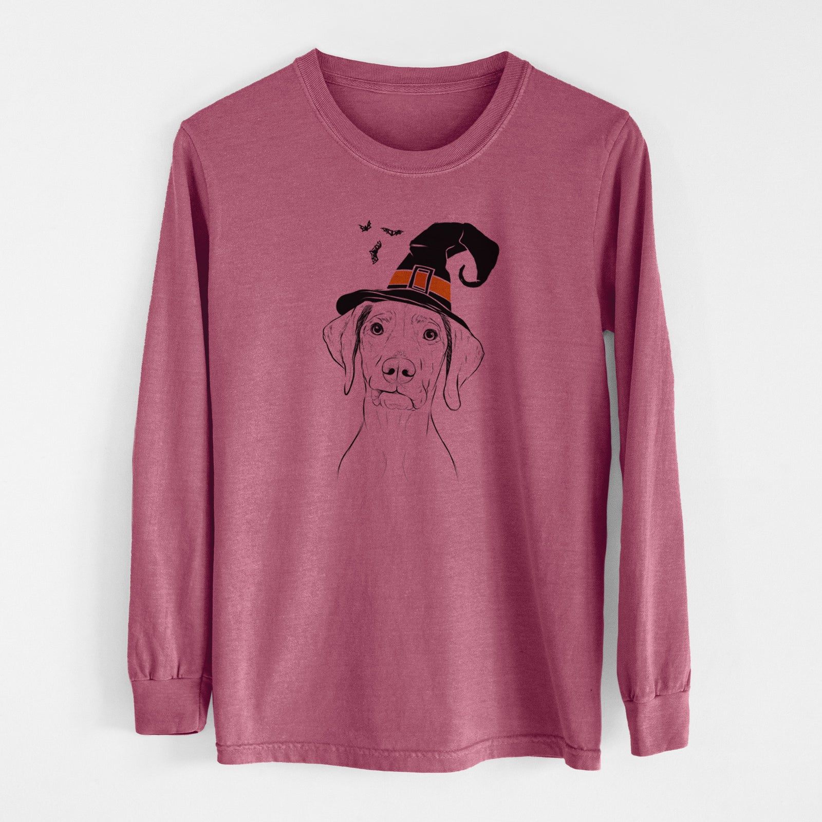 Witch Pawley the Vizsla - Men's Heavyweight 100% Cotton Long Sleeve
