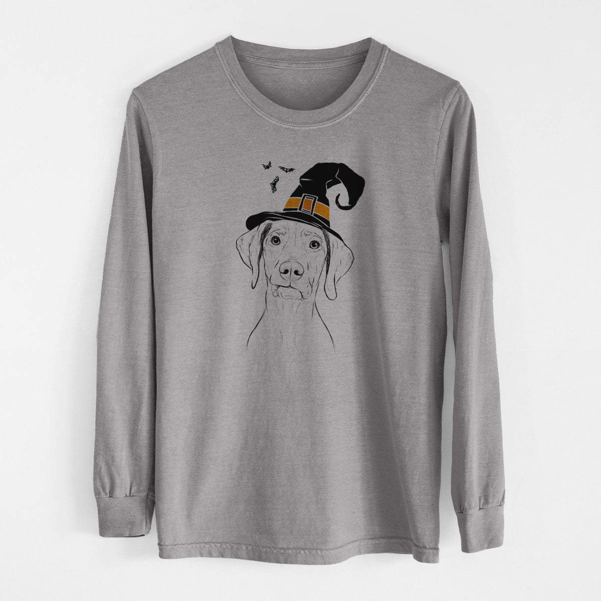 Witch Pawley the Vizsla - Men's Heavyweight 100% Cotton Long Sleeve