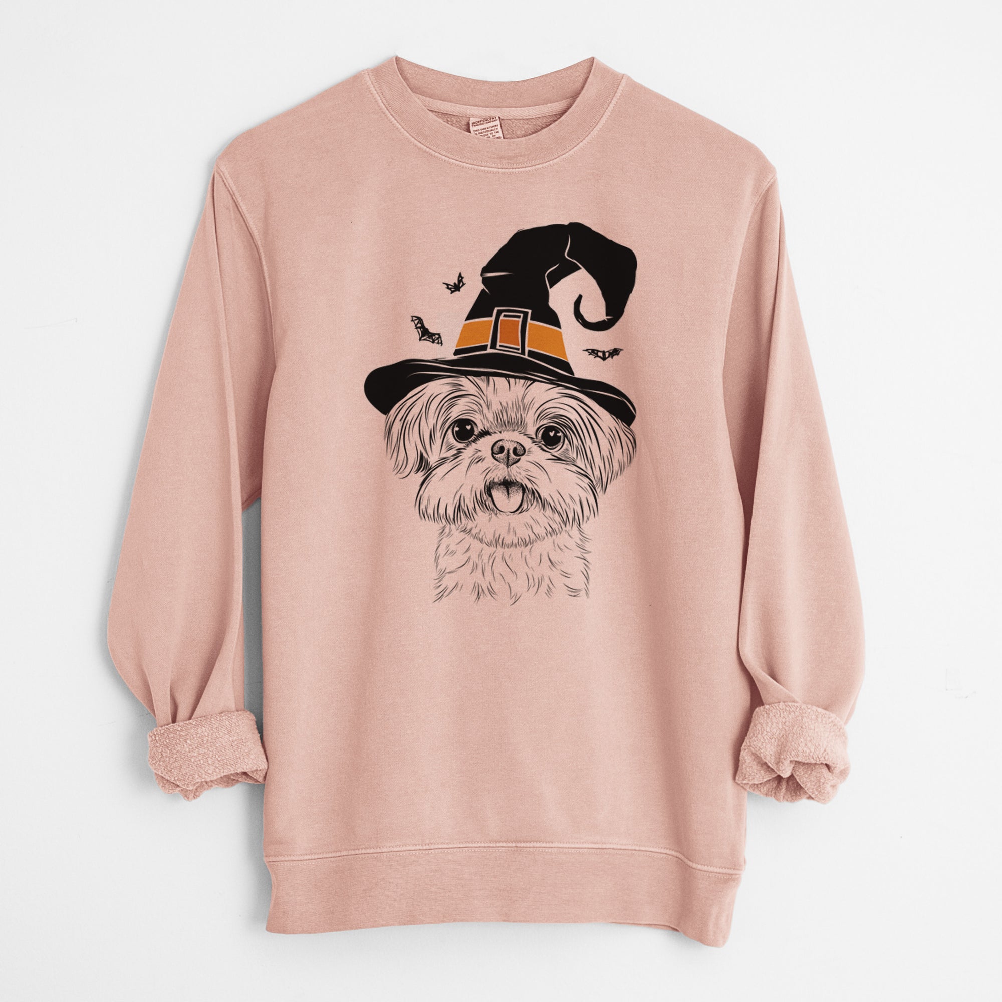 Witch Pebbles the Shorkie - Unisex Pigment Dyed Crew Sweatshirt