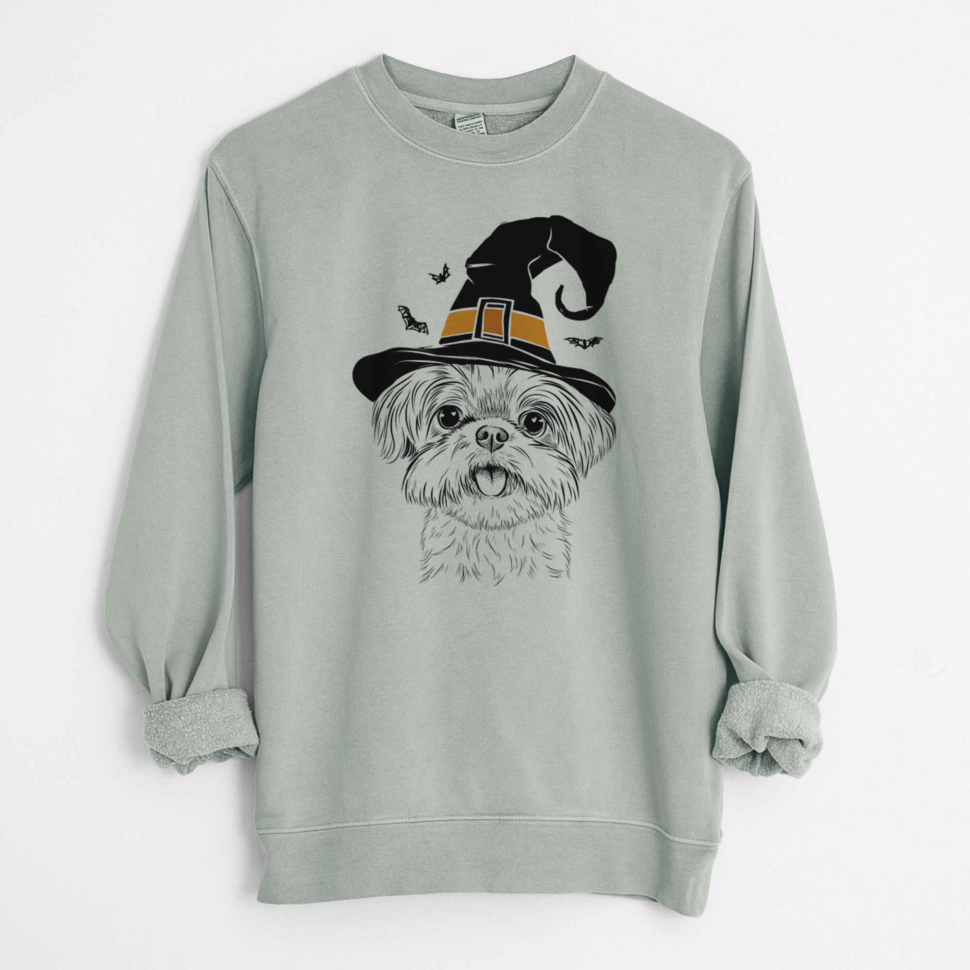 Witch Pebbles the Shorkie - Unisex Pigment Dyed Crew Sweatshirt