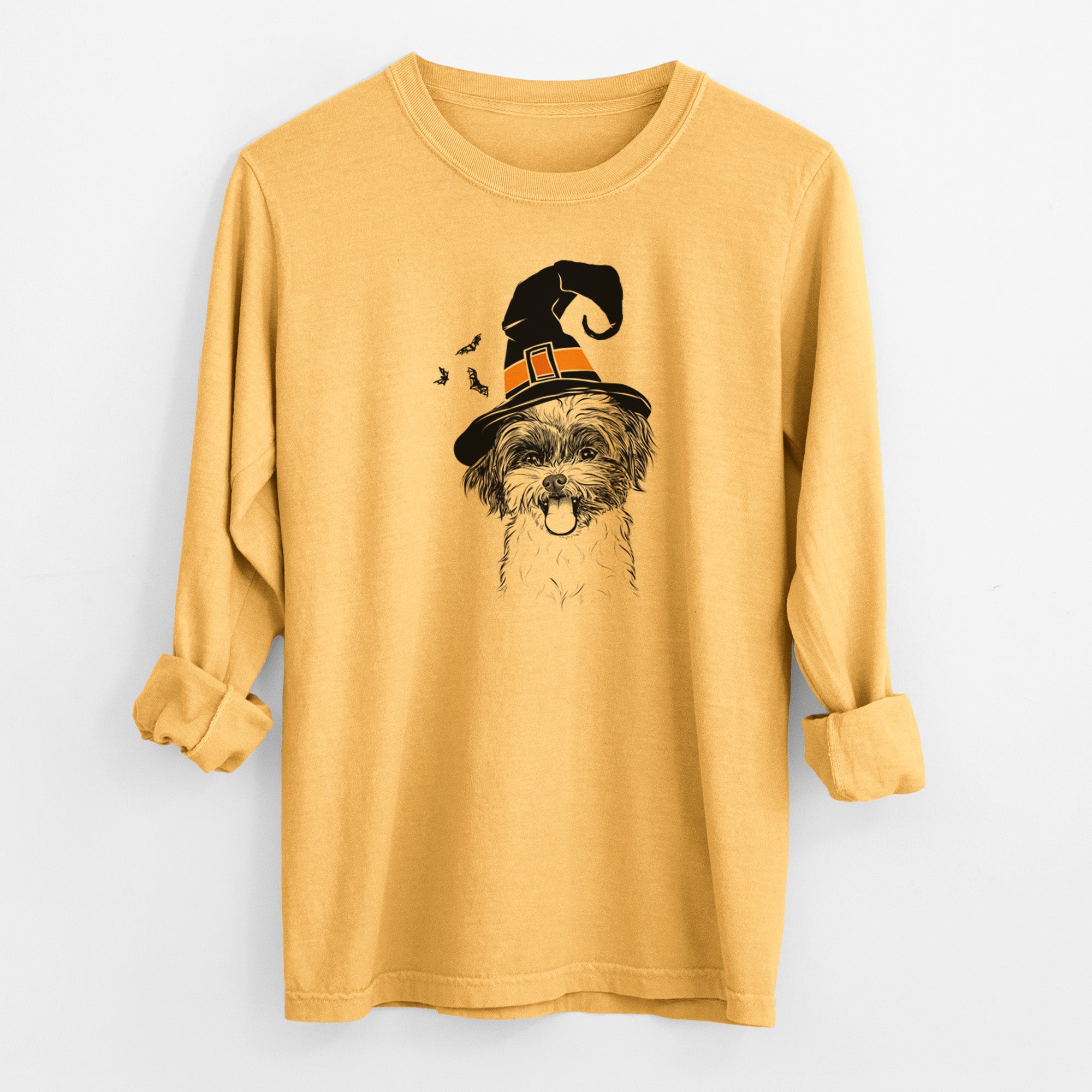 Witch Pepper the Shihpoo - Men's Heavyweight 100% Cotton Long Sleeve