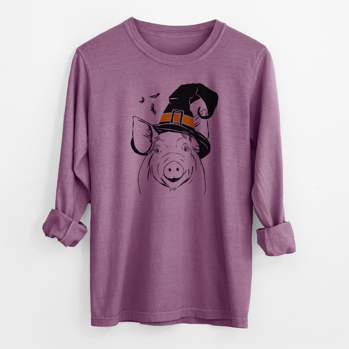 Witch Perry the Pig - Men's Heavyweight 100% Cotton Long Sleeve